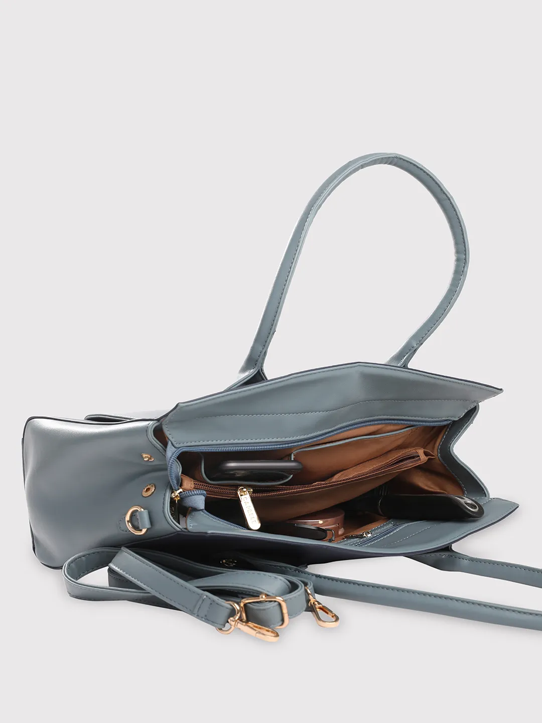 Caprese Ruby Large Navy Satchel Bag - Image 10