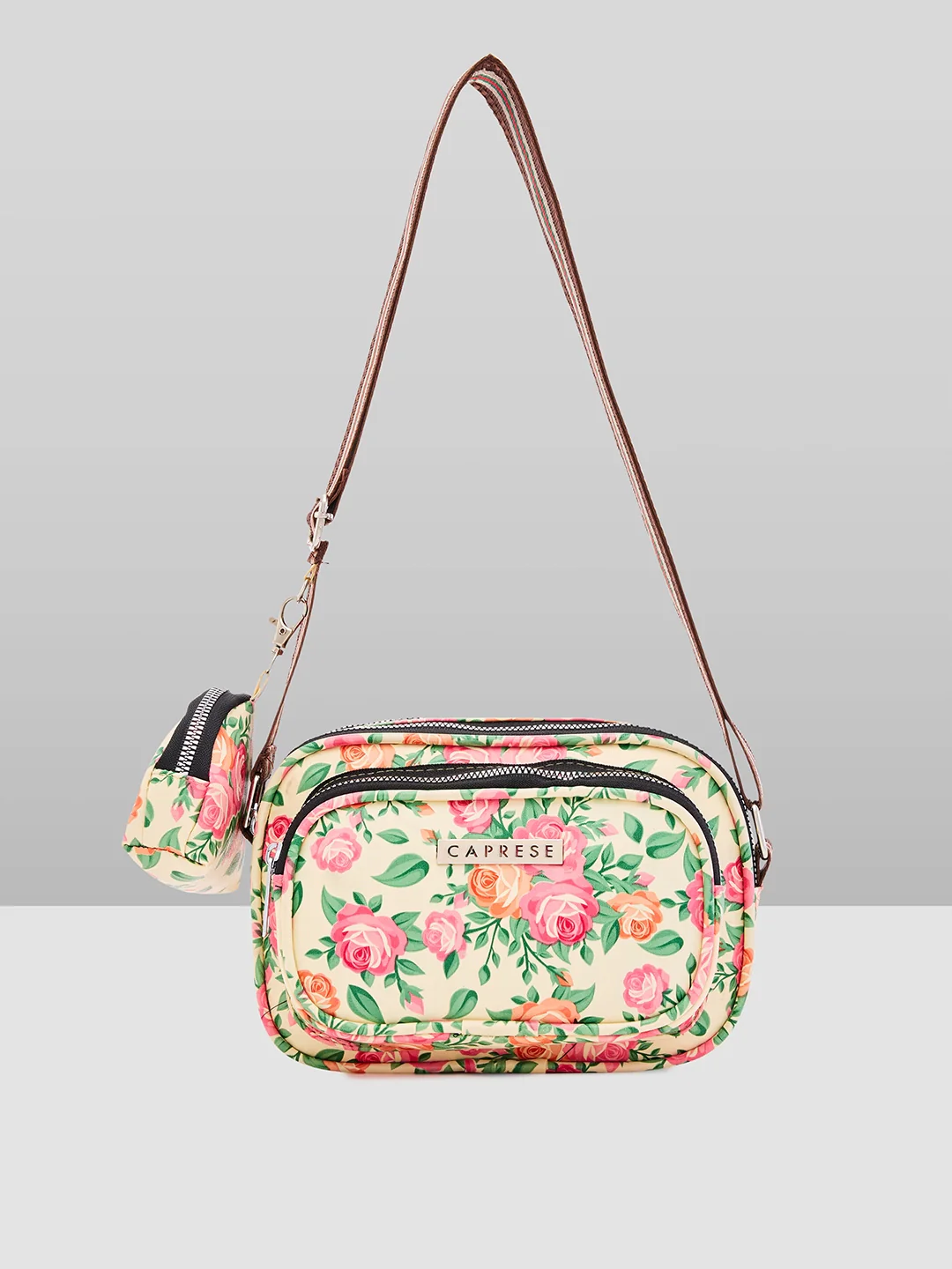Caprese Ryko Medium Beige Sling Bag
