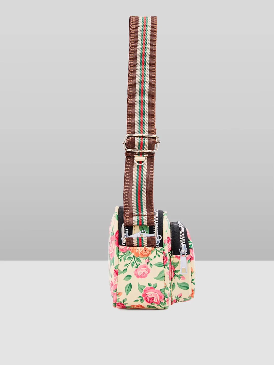 Caprese Ryko Medium Beige Sling Bag - Image 10