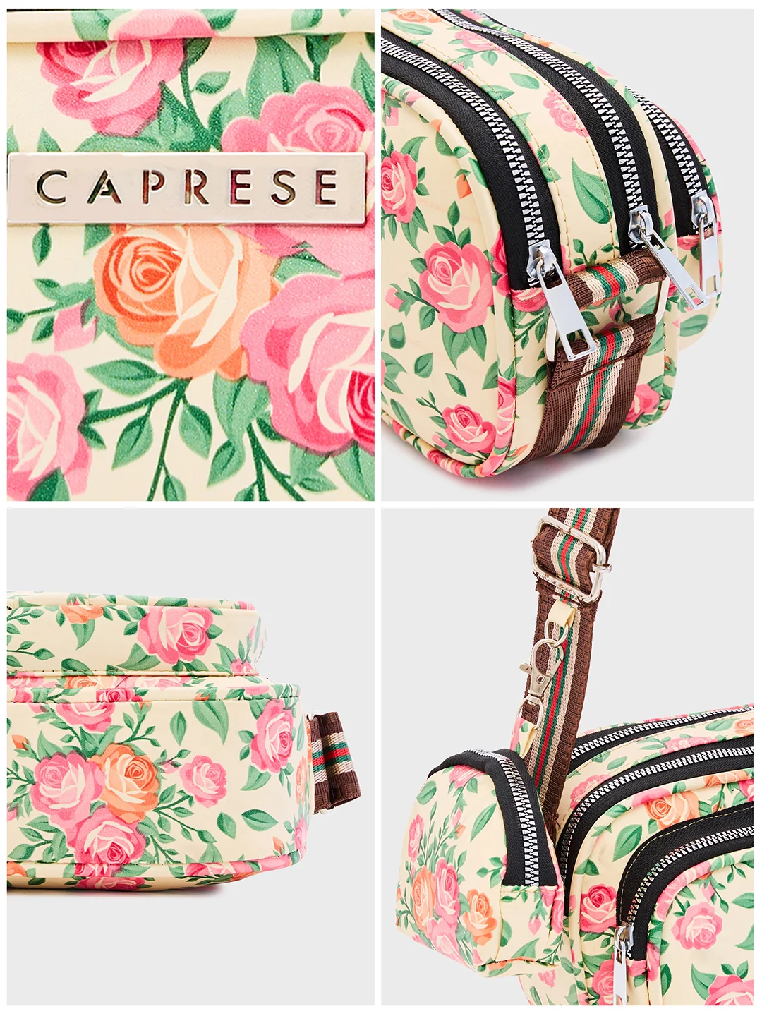 Caprese Ryko Medium Beige Sling Bag - Image 11
