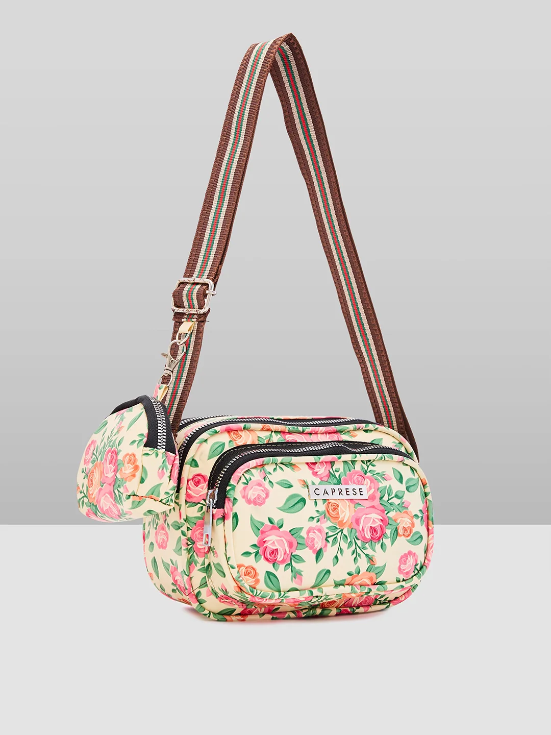 Caprese Ryko Medium Beige Sling Bag - Image 4