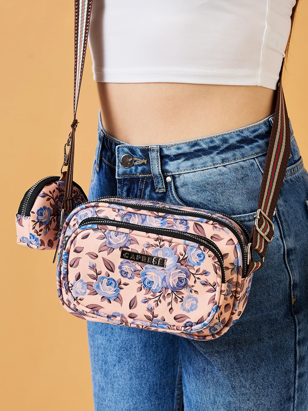 Caprese Ryko Medium Blush Sling Bag - Image 9