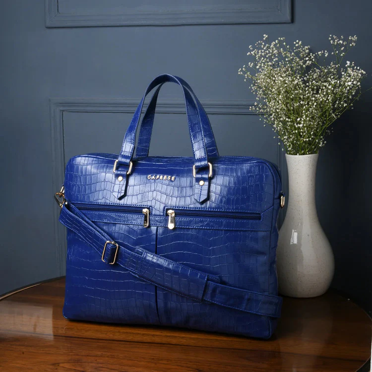 Caprese Rylee Satchel Large Blue Laptop Bag - Image 2