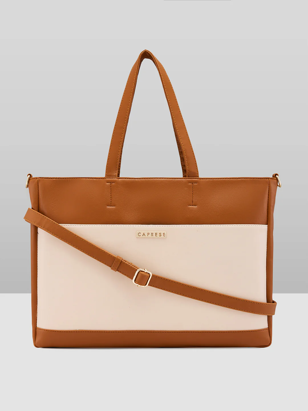 Caprese Ryma Large Beige Laptop Bag Bag - Image 13
