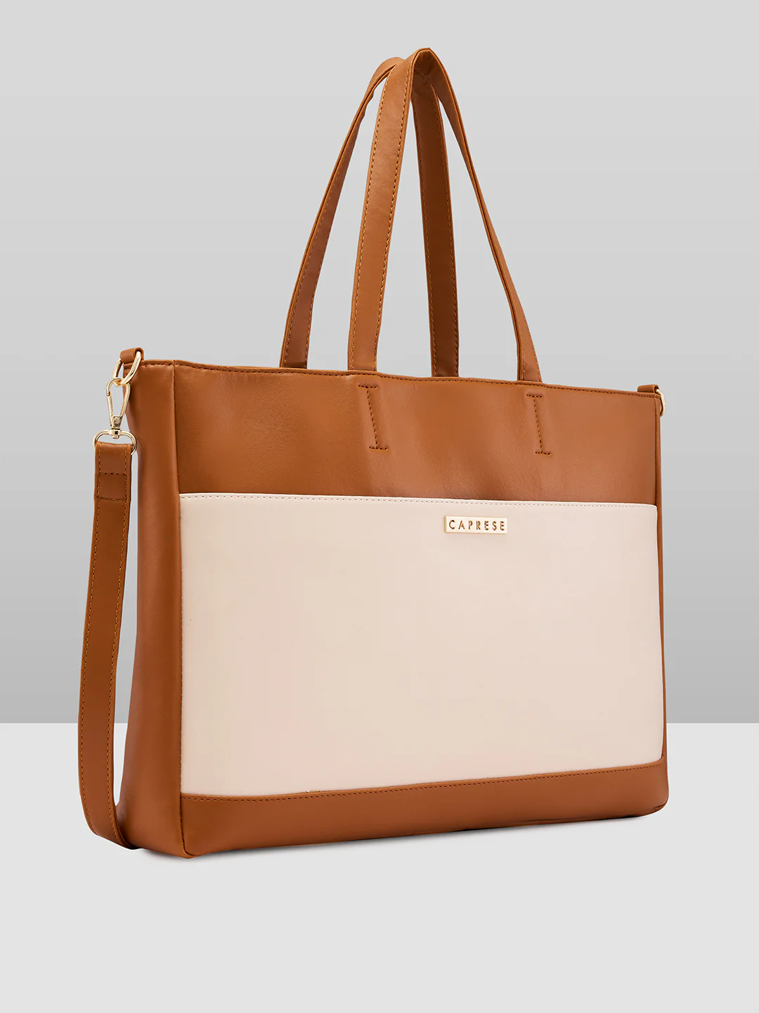 Caprese Ryma Large Beige Laptop Bag Bag - Image 5