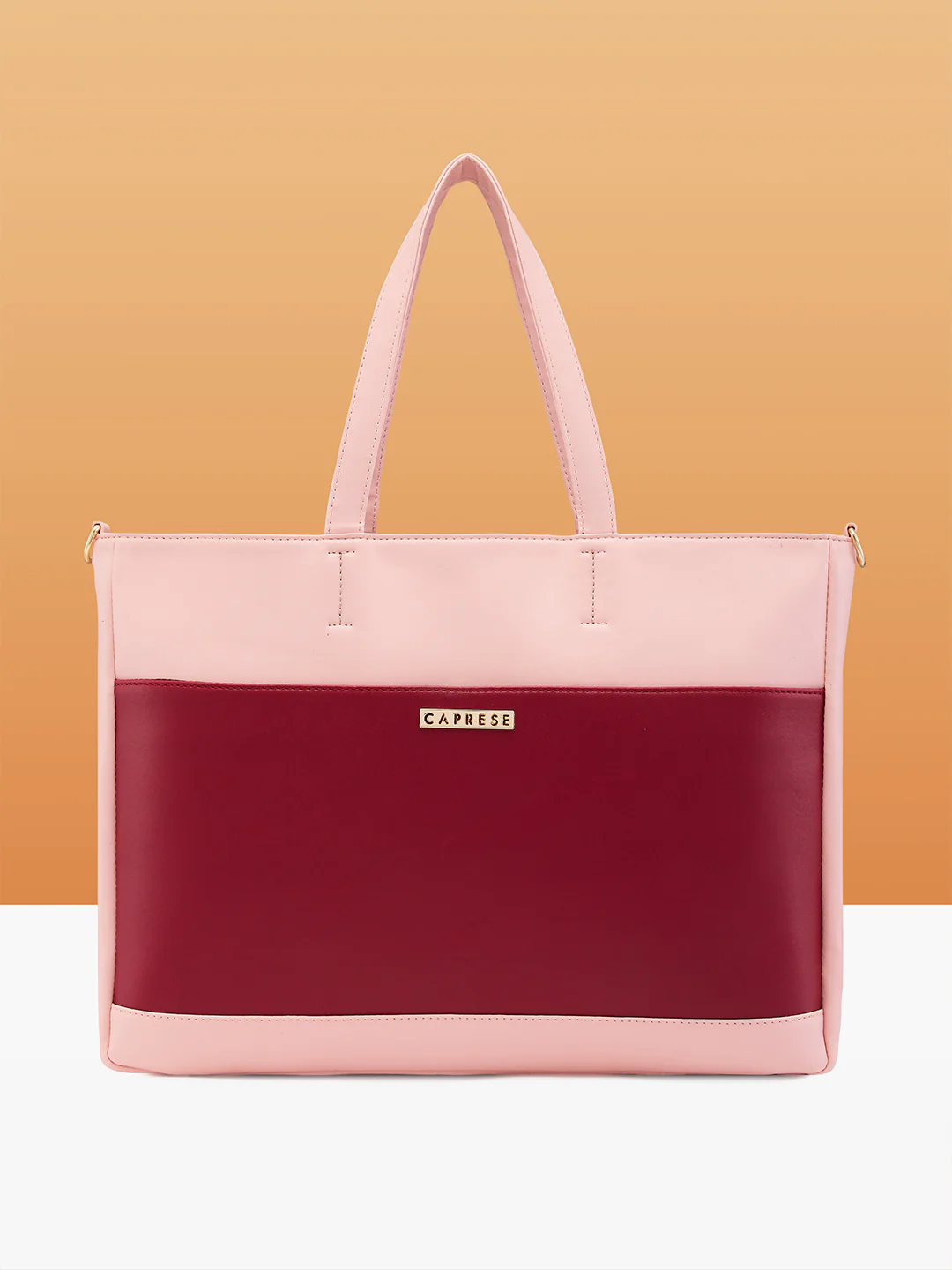 Caprese Ryma Medium Blush & Maroon Laptop Bag Bag