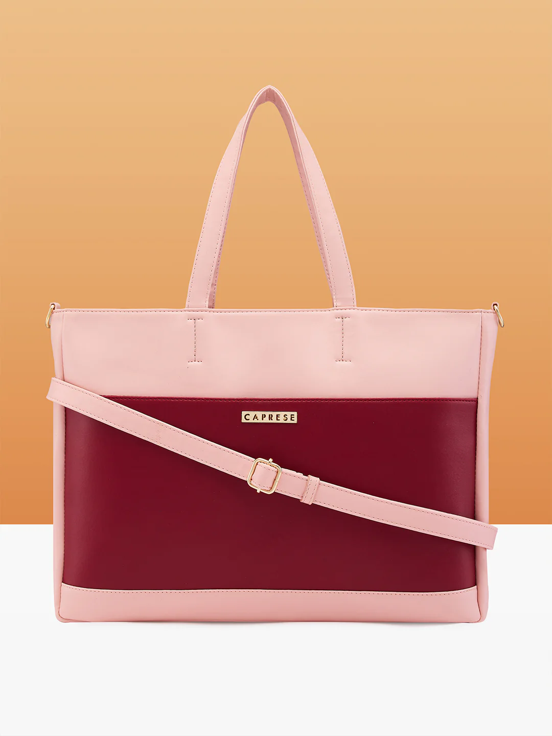 Caprese Ryma Medium Blush & Maroon Laptop Bag Bag - Image 13
