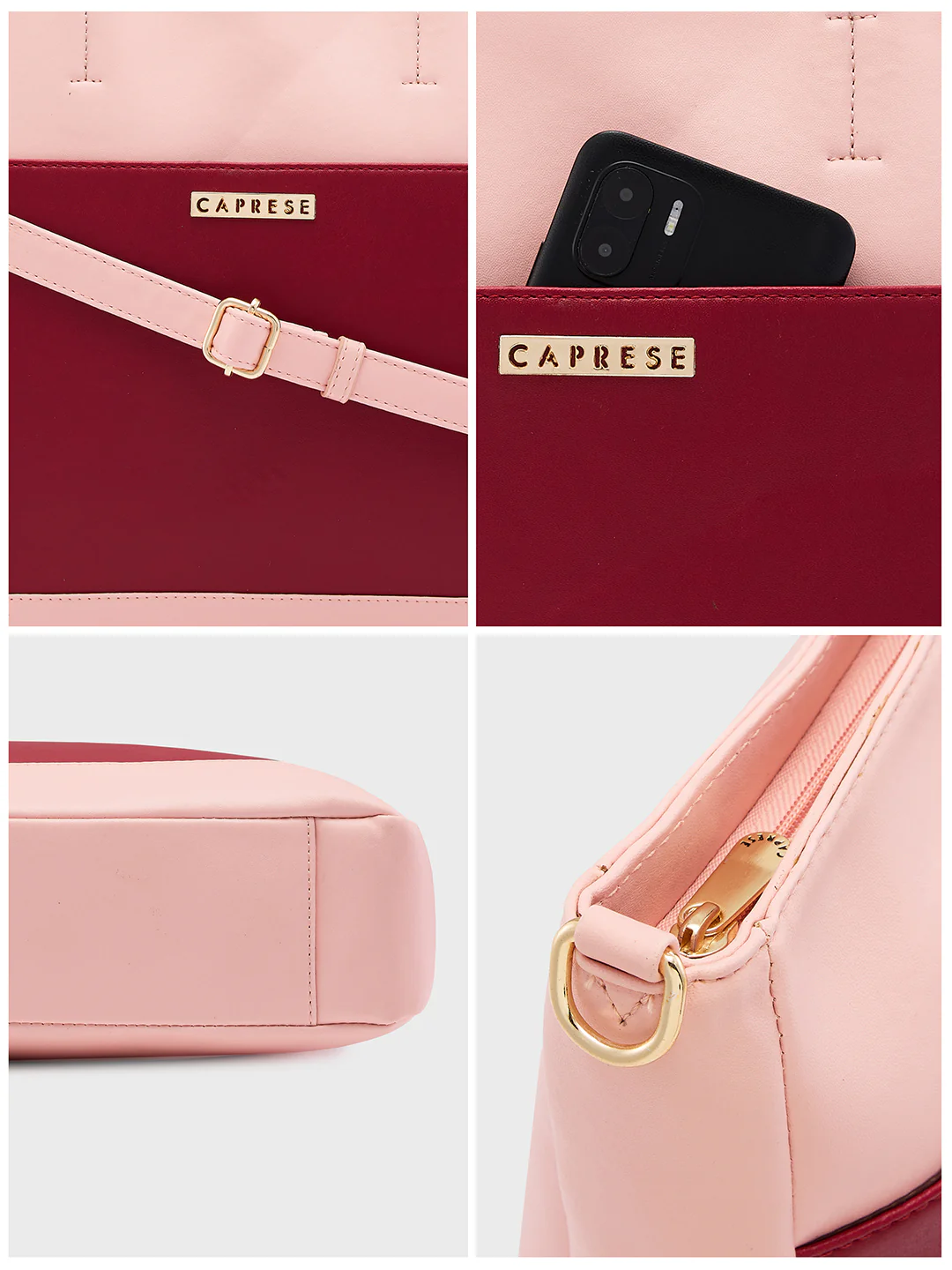 Caprese Ryma Medium Blush & Maroon Laptop Bag Bag - Image 14