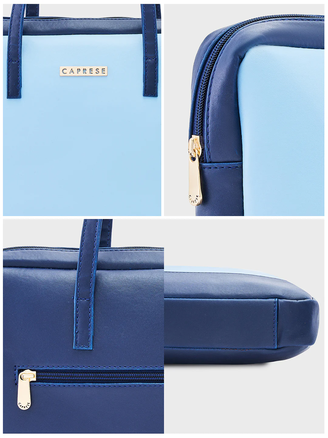 Caprese Ryma Small Blue & Navy Laptop Bag Bag - Image 13