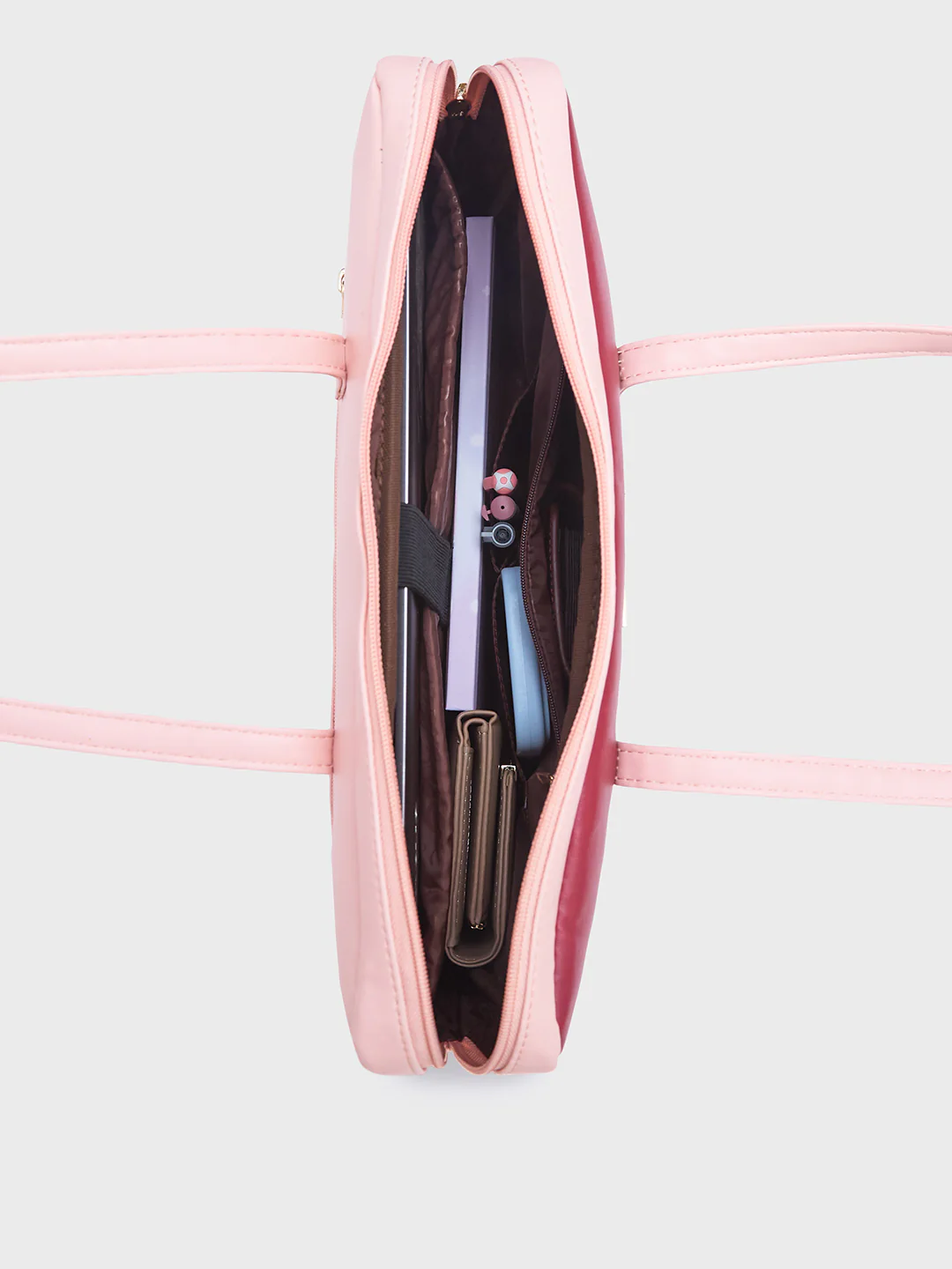 Caprese Ryma Small Blush & Maroon Laptop Bag Bag - Image 8