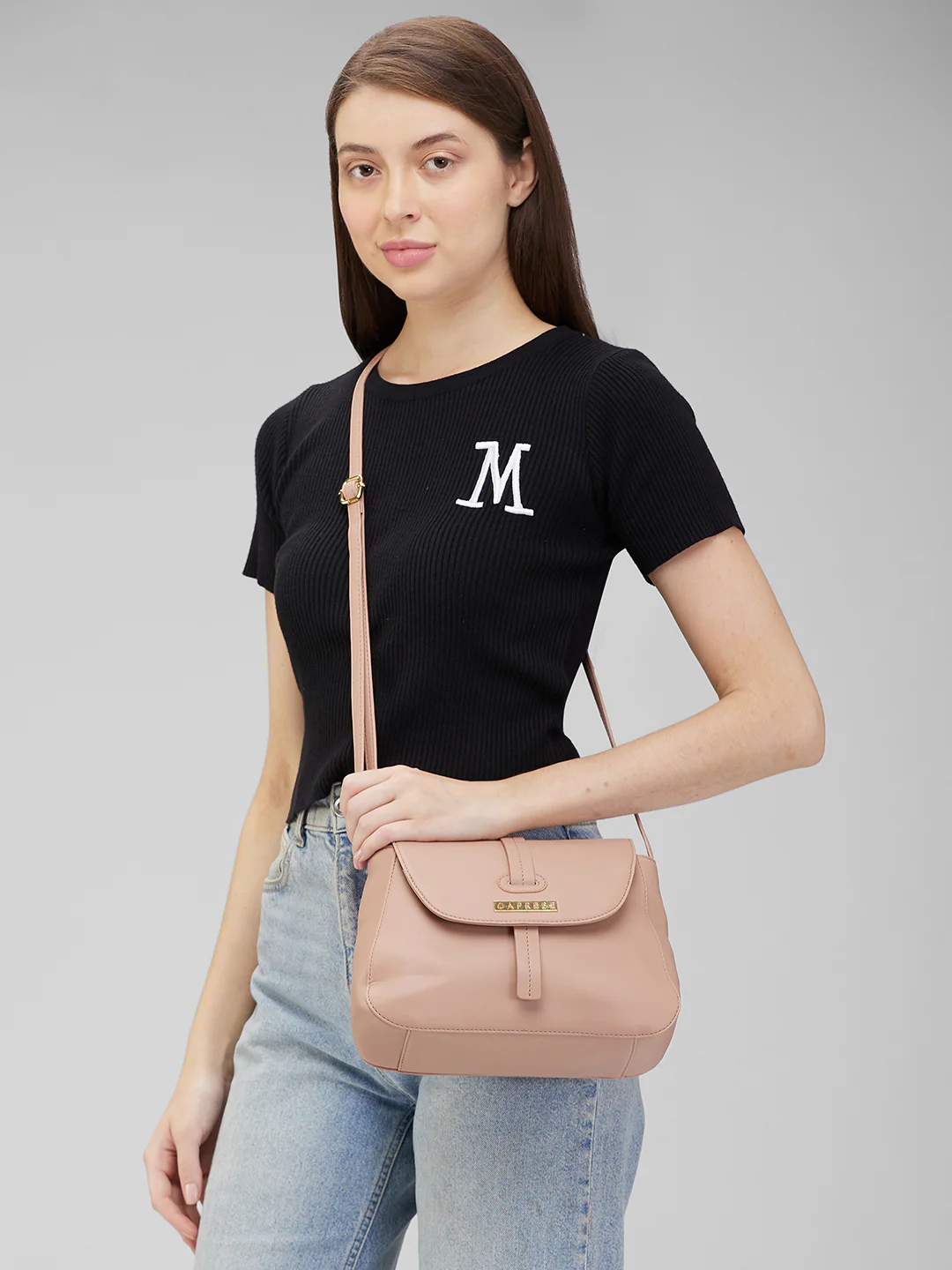 Caprese Sabeera Medium Blush Sling Bag - Image 13