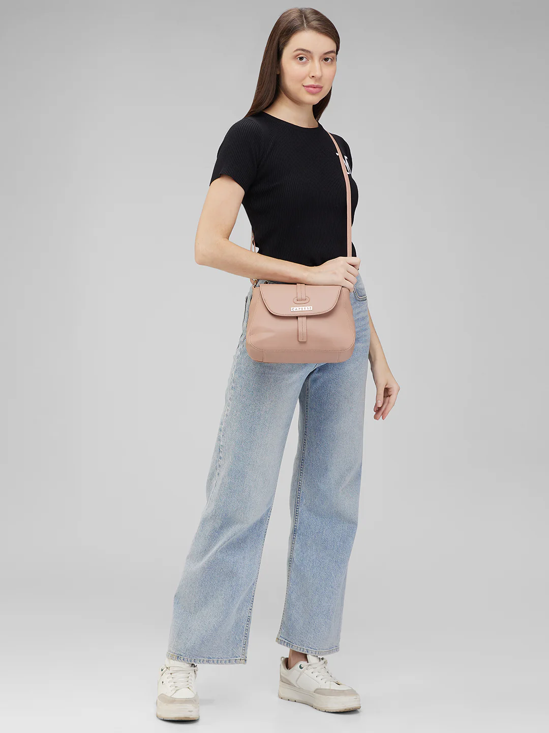 Caprese Sabeera Medium Blush Sling Bag - Image 2