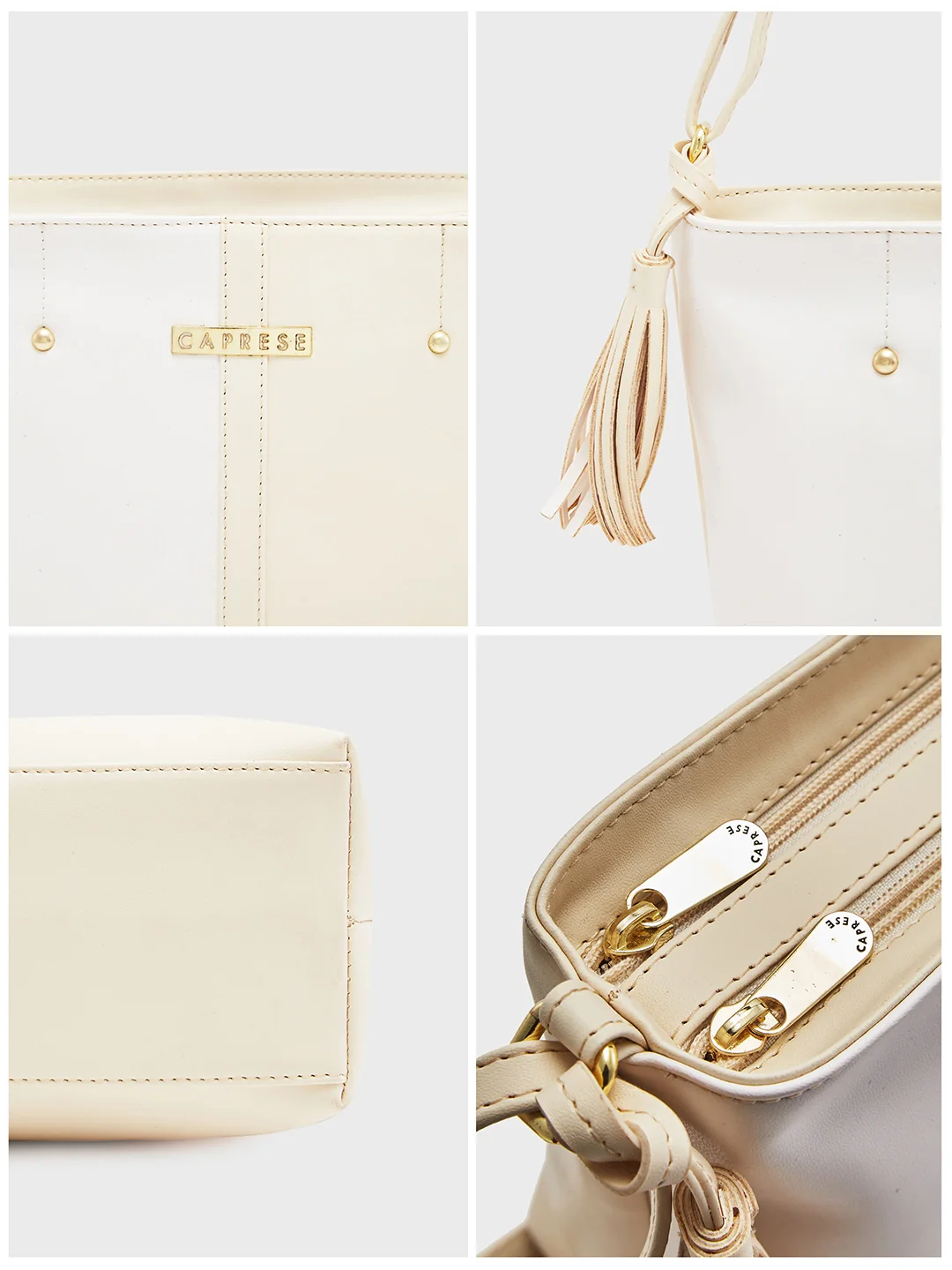 Caprese Sabreen Medium Beige Sling Bag - Image 13