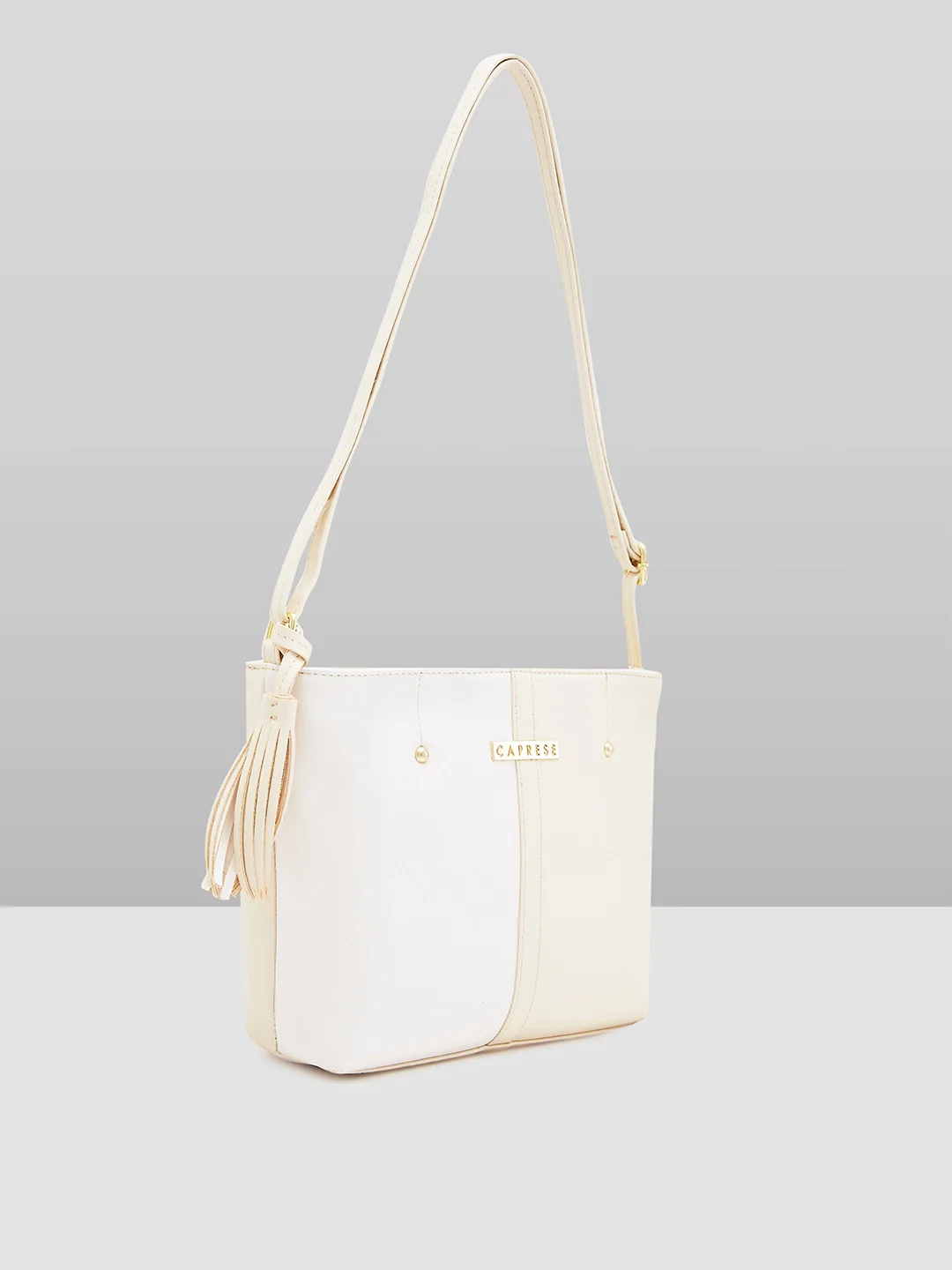 Caprese Sabreen Medium Beige Sling Bag - Image 4