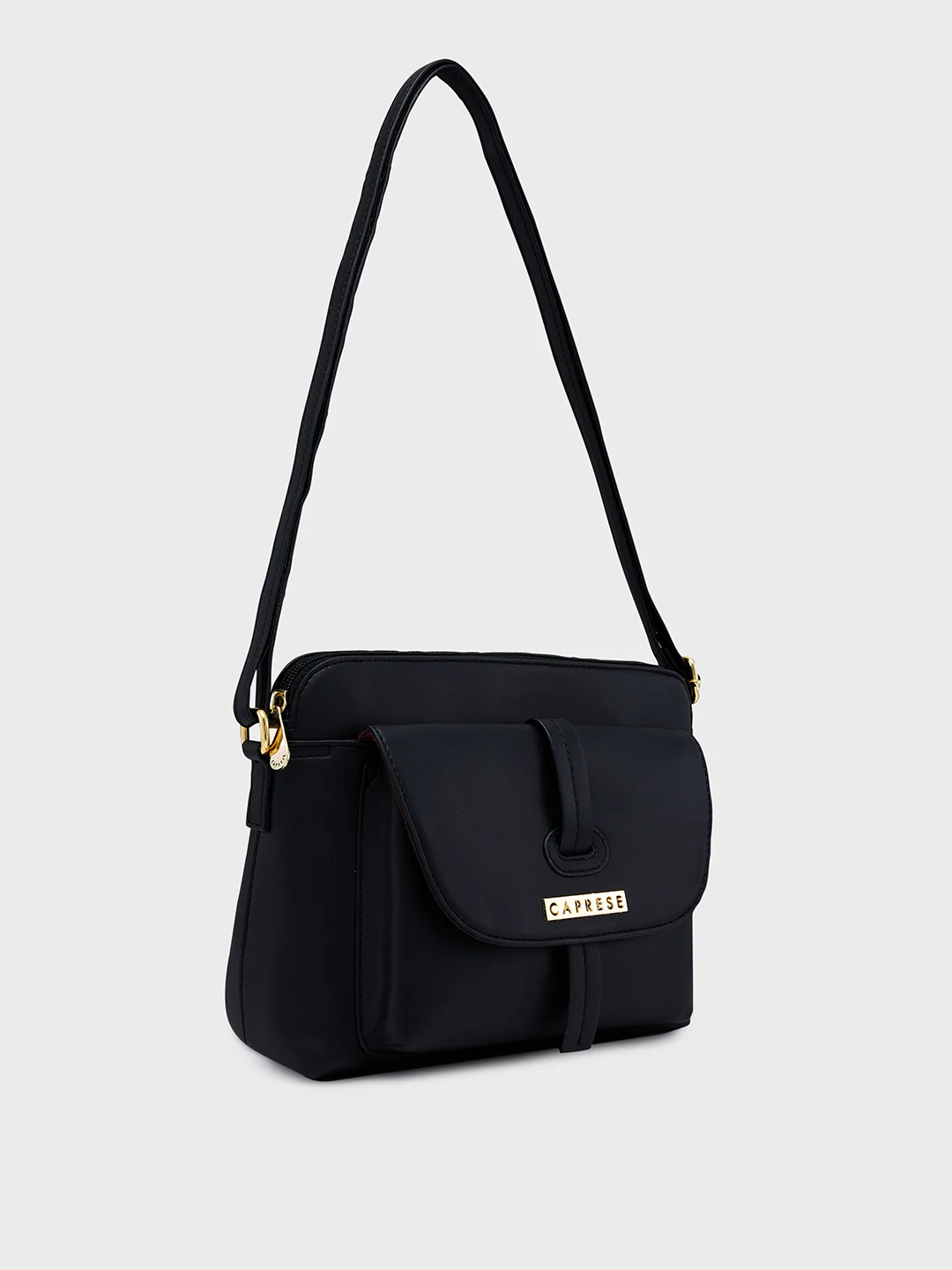 Caprese Sabreen Medium Black Sling Bag - Image 5