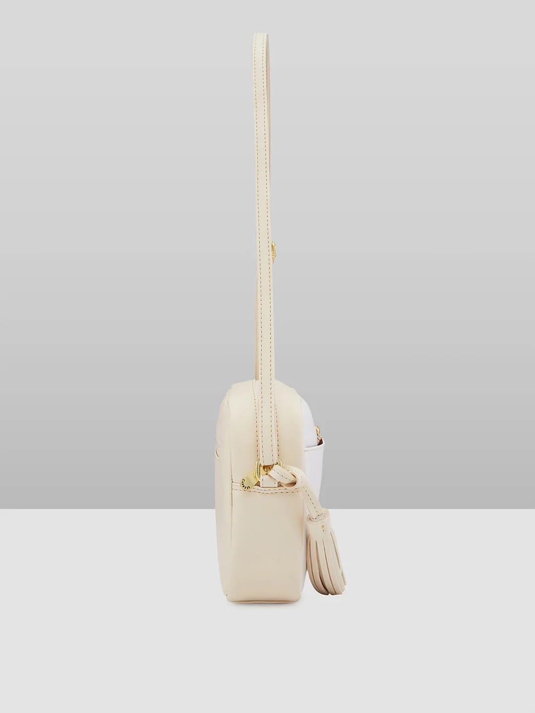 Caprese Sabreen Small Beige Sling Bag - Image 12