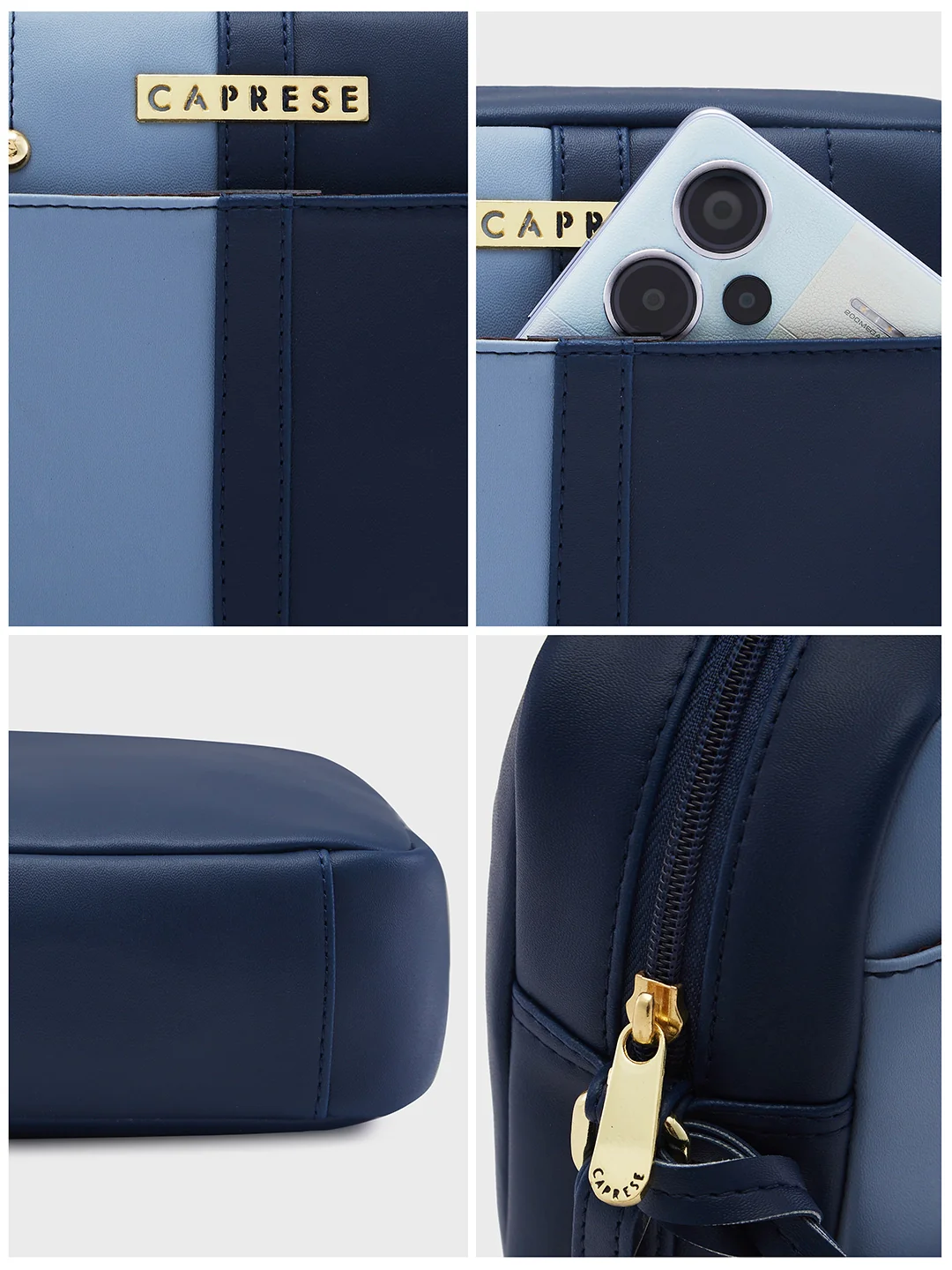 Caprese Sabreen Small Navy Sling Bag - Image 12