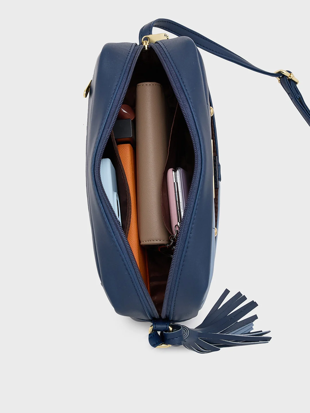 Caprese Sabreen Small Navy Sling Bag - Image 8