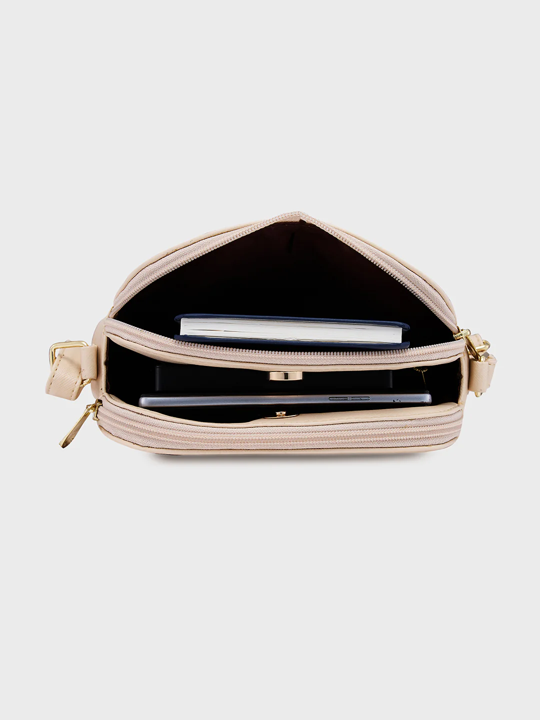 Caprese Safia Small Beige Sling Bag - Image 8