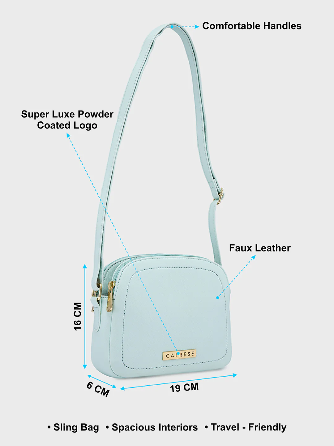 Caprese Safia Small Mint Sling Bag - Image 7