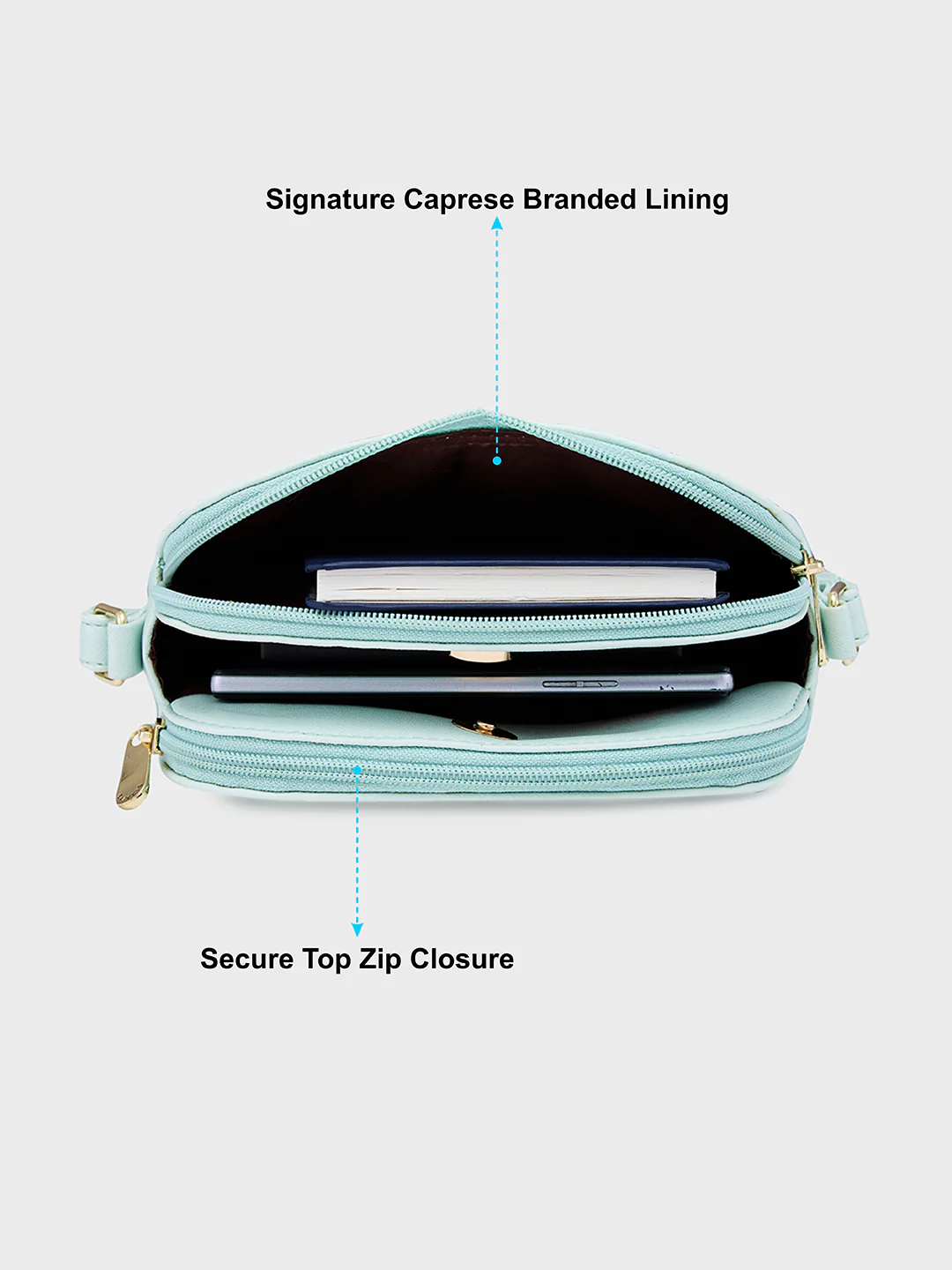 Caprese Safia Small Mint Sling Bag - Image 8