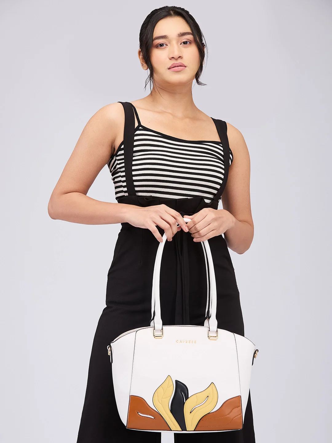 Caprese Sage Medium White Satchel Bag - Image 11