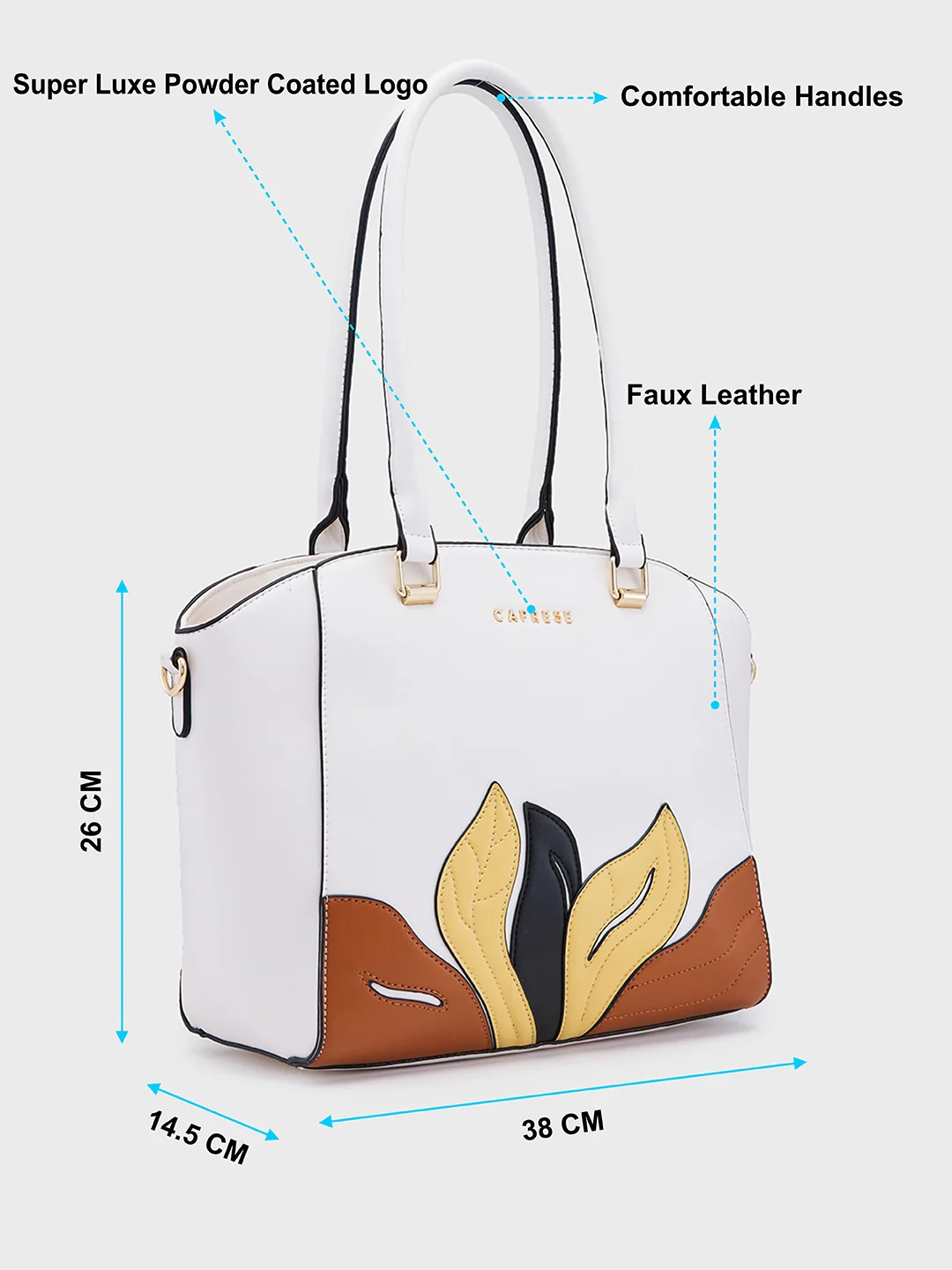 Caprese Sage Medium White Satchel Bag - Image 6
