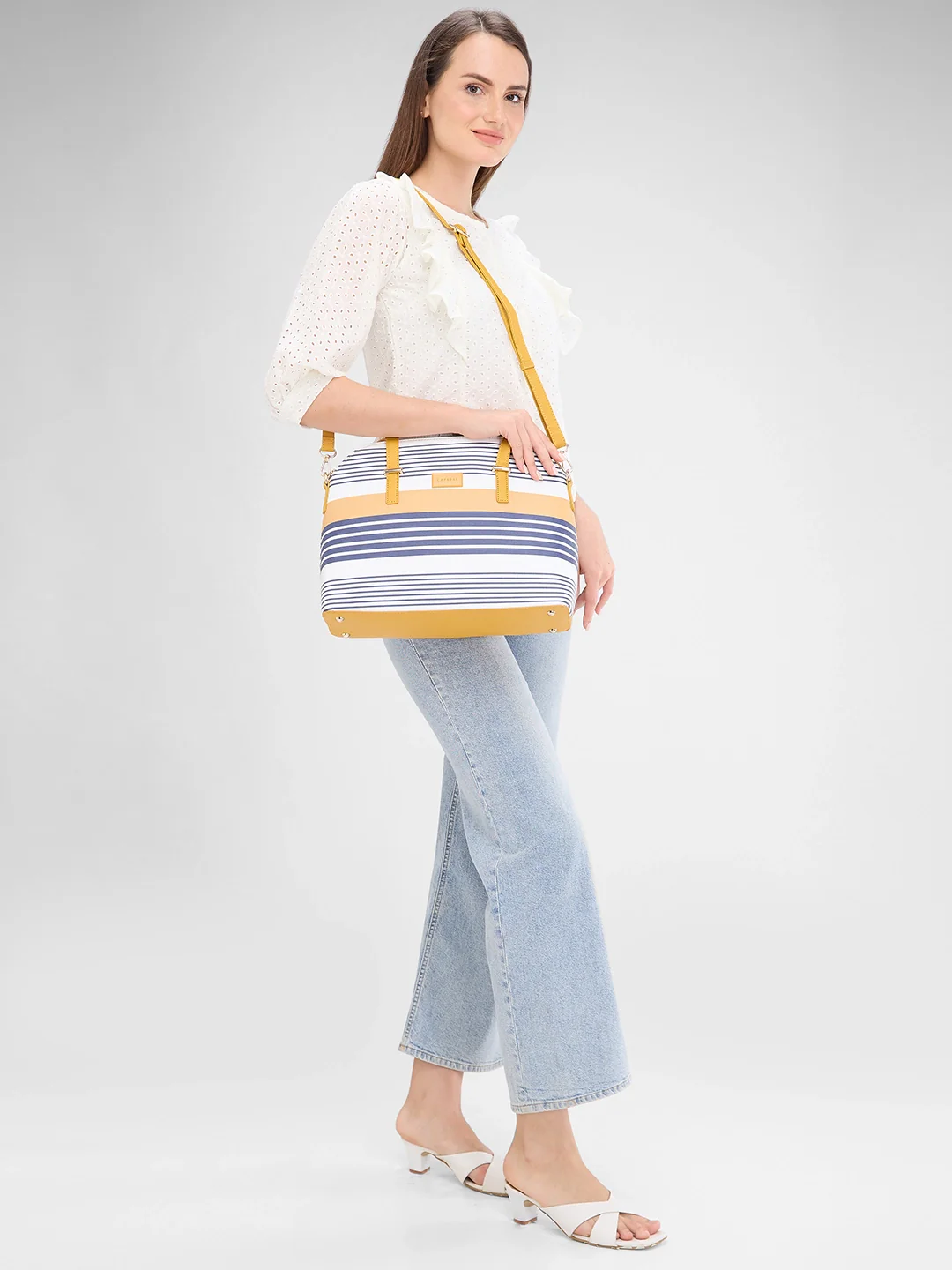 Caprese Sailer Medium Yellow Satchel Bag - Image 3