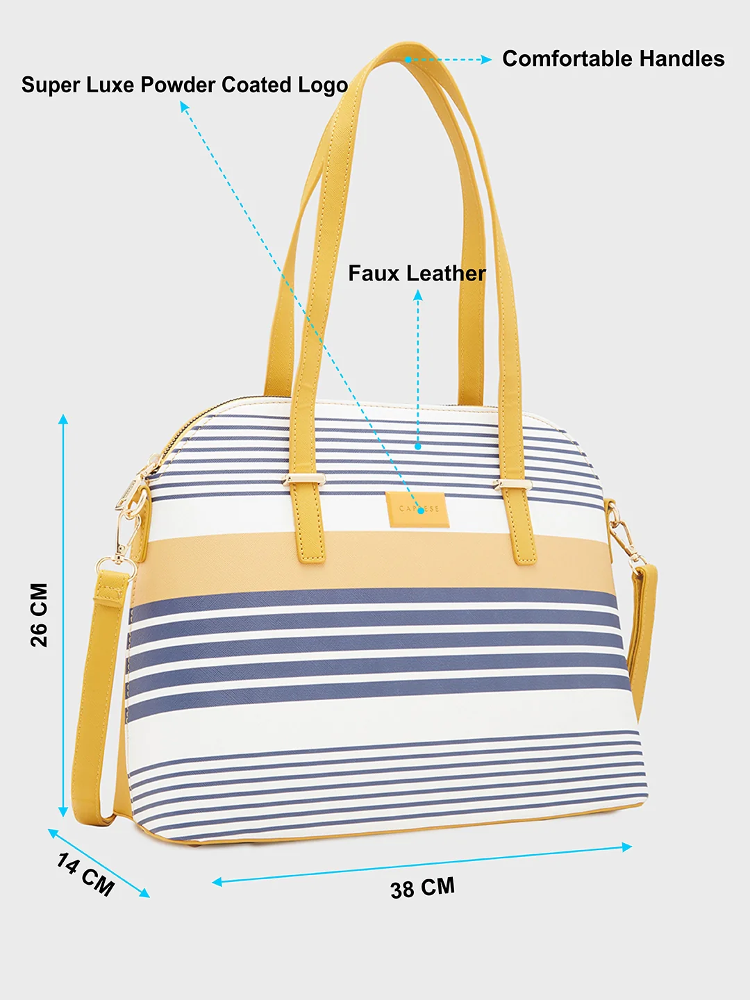Caprese Sailer Medium Yellow Satchel Bag - Image 7