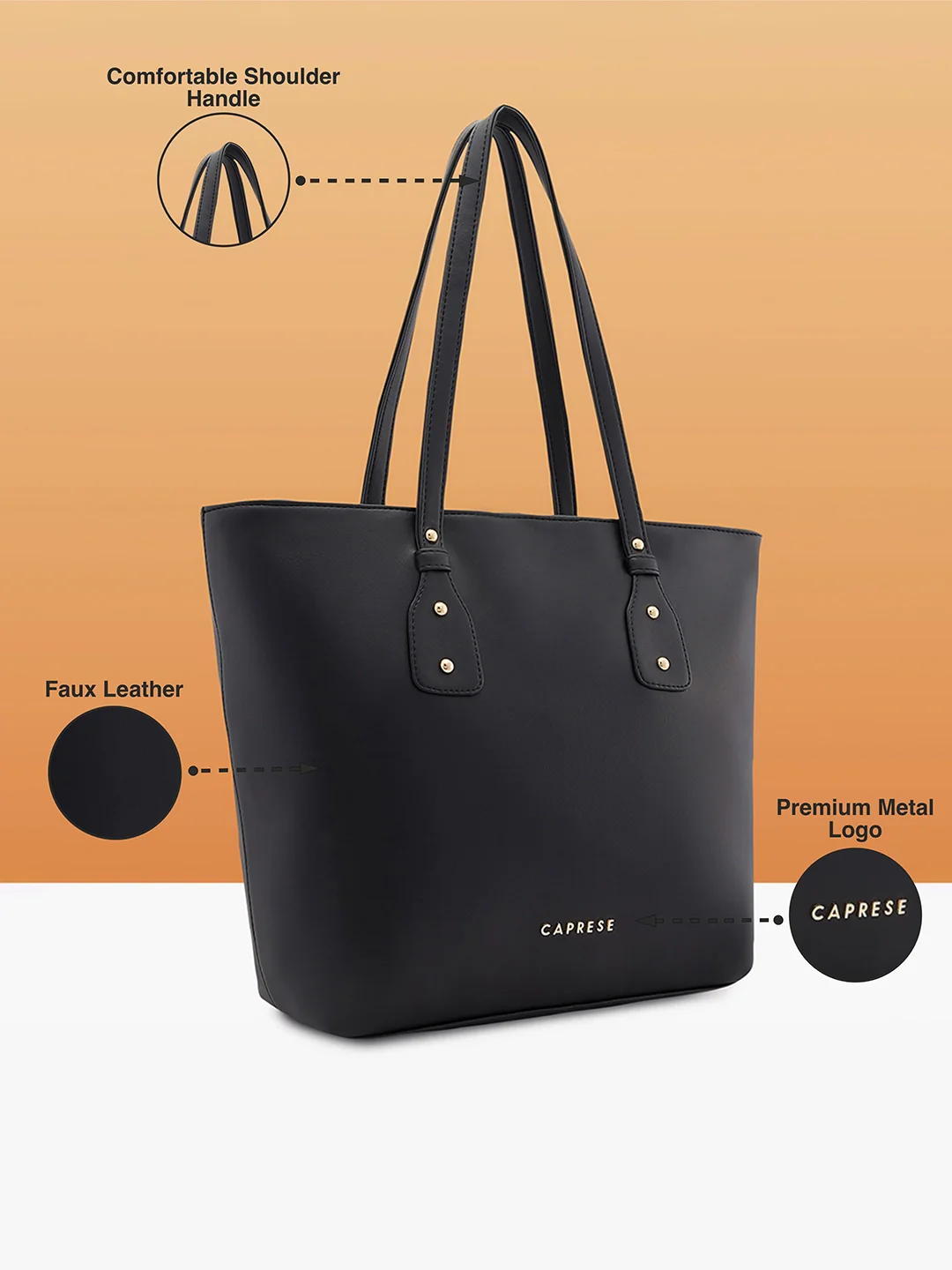 Caprese Salvo Medium Black Tote Bag - Image 7