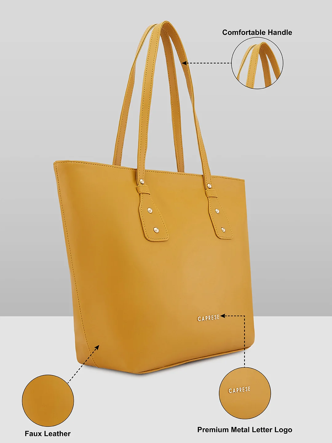 Caprese Salvo Medium Yellow Tote Bag - Image 7