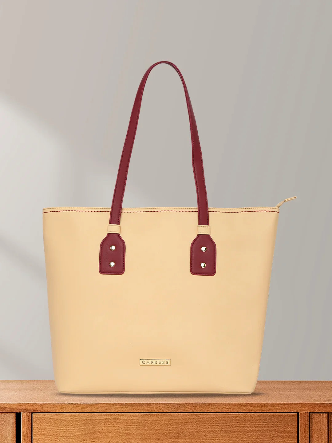 Caprese Salvo Medium Maroon Tote Bag