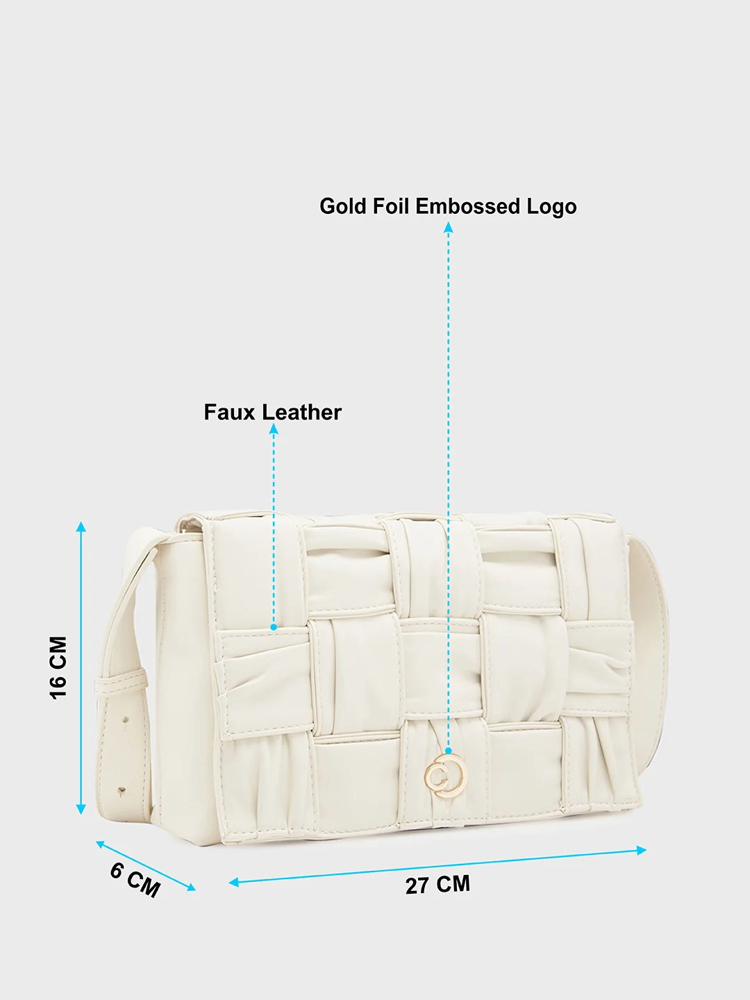Caprese Sandie Small Ecru Sling Bag - Image 6