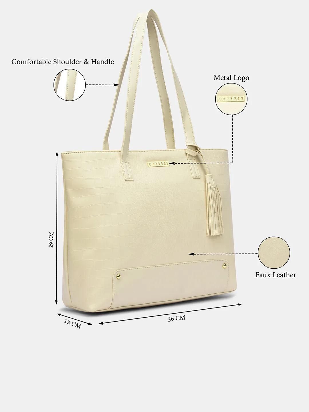 Caprese  Sansa Large Dark Beige Tote Bag - Image 8