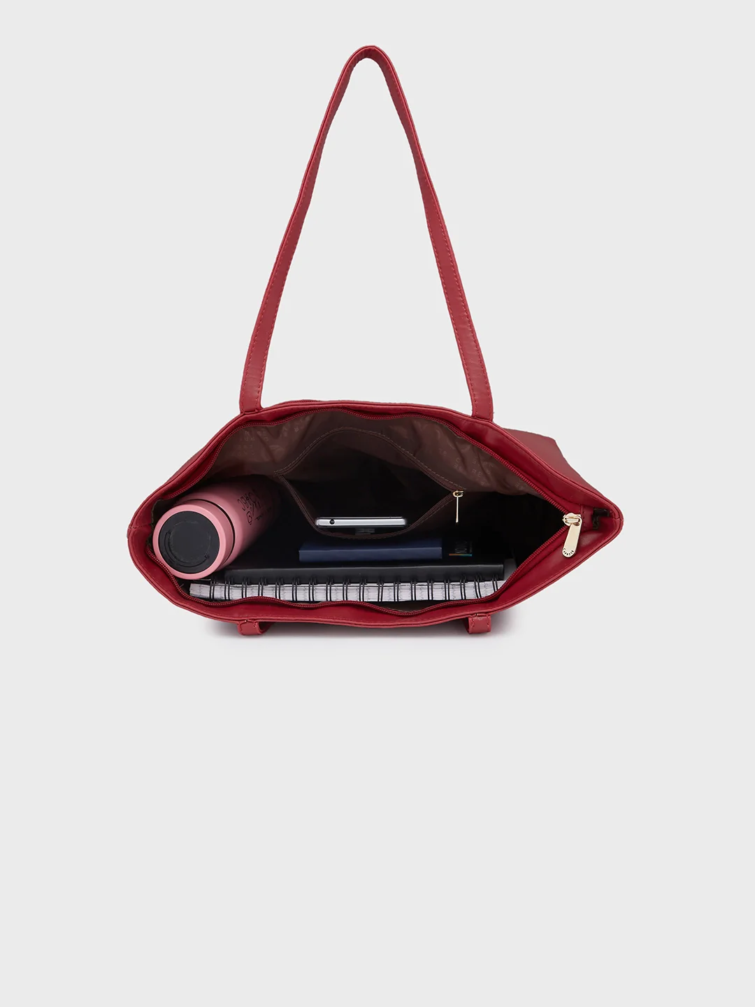 Caprese Sari Medium Maroon Tote Bag - Image 9