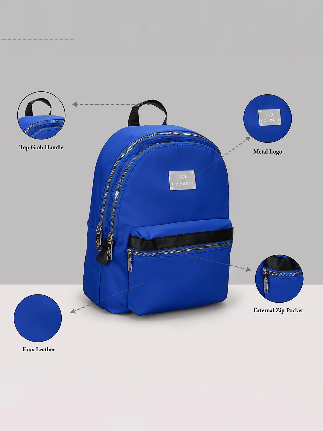 Caprese Saturn Medium Blue Backpack - Image 13