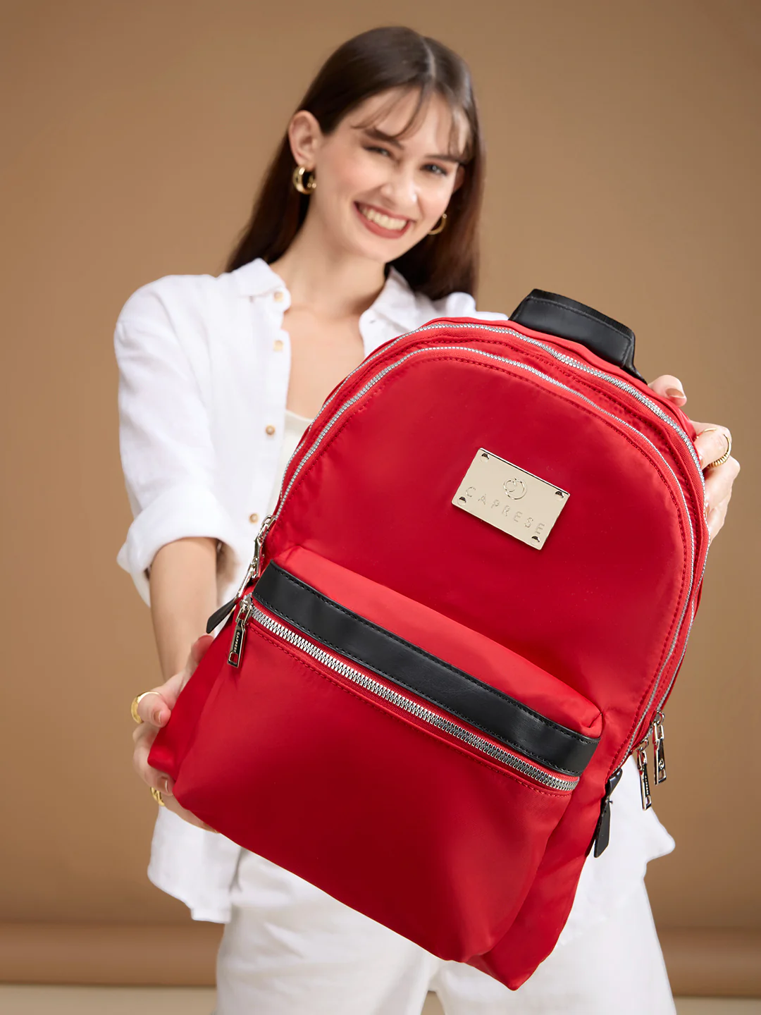 Caprese Saturn Medium Red Backpack - Image 12