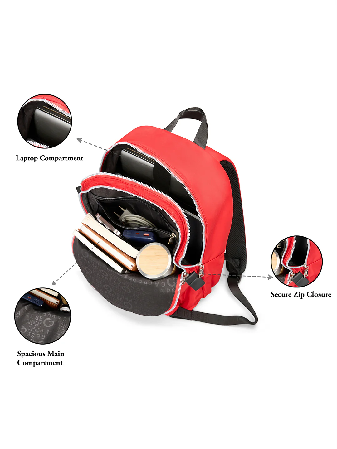 Caprese Saturn Medium Red Backpack - Image 13