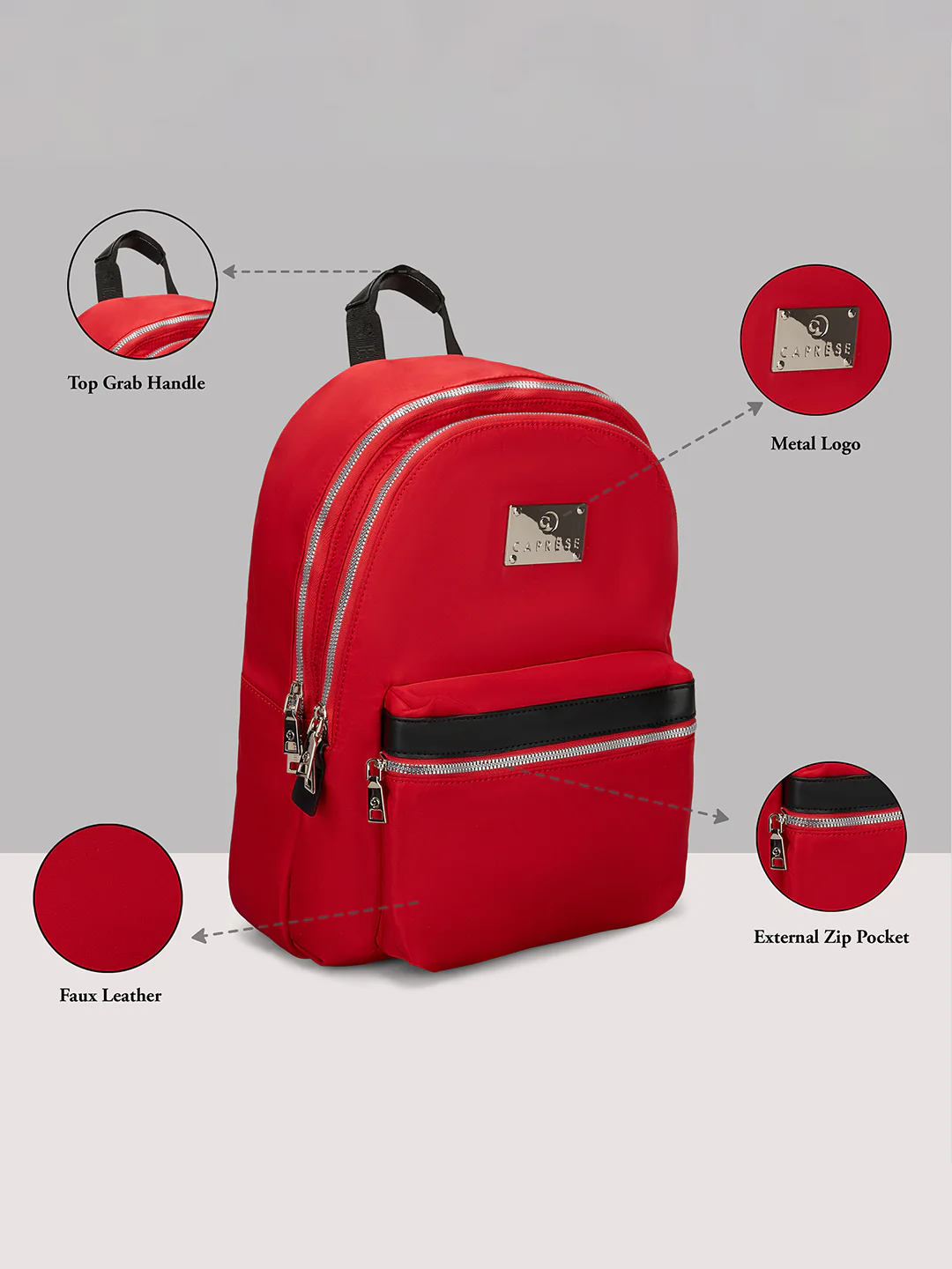 Caprese Saturn Medium Red Backpack - Image 14