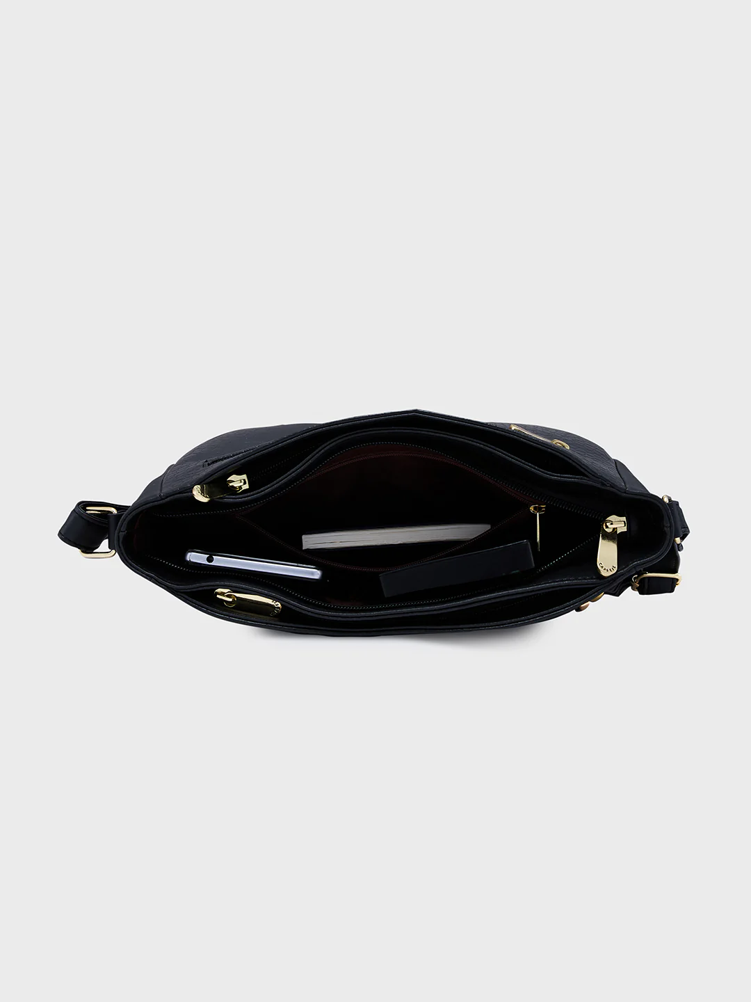 Caprese Savina Medium Black Sling Bag - Image 9