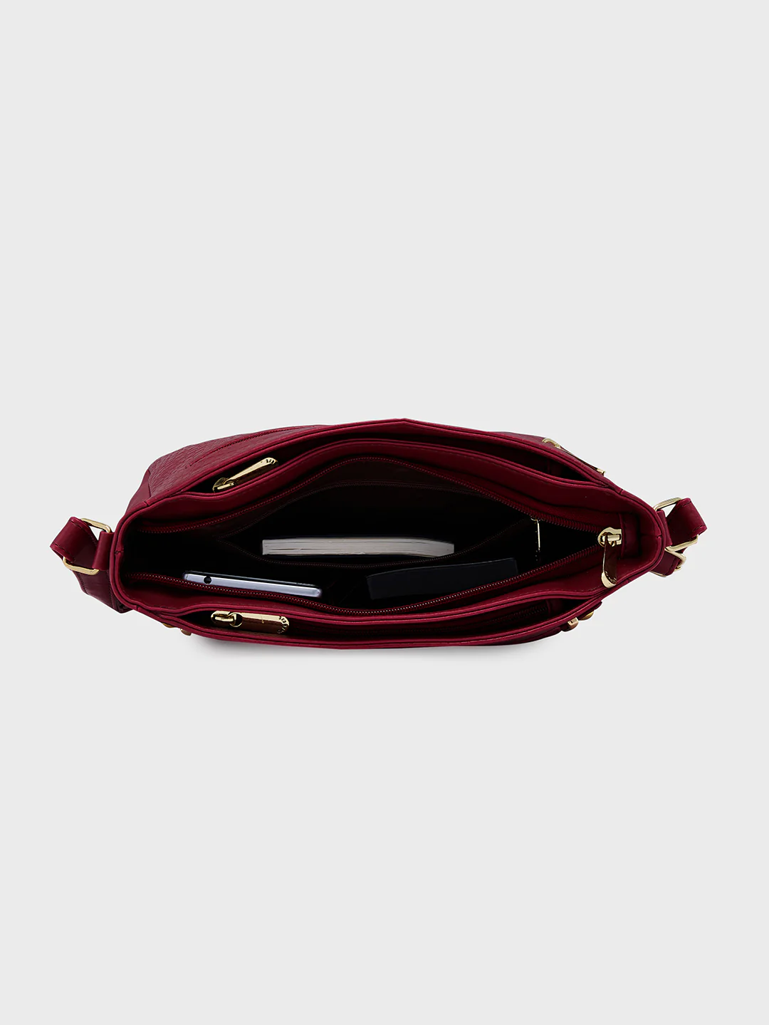 Caprese Savina Medium Maroon Sling Bag - Image 8