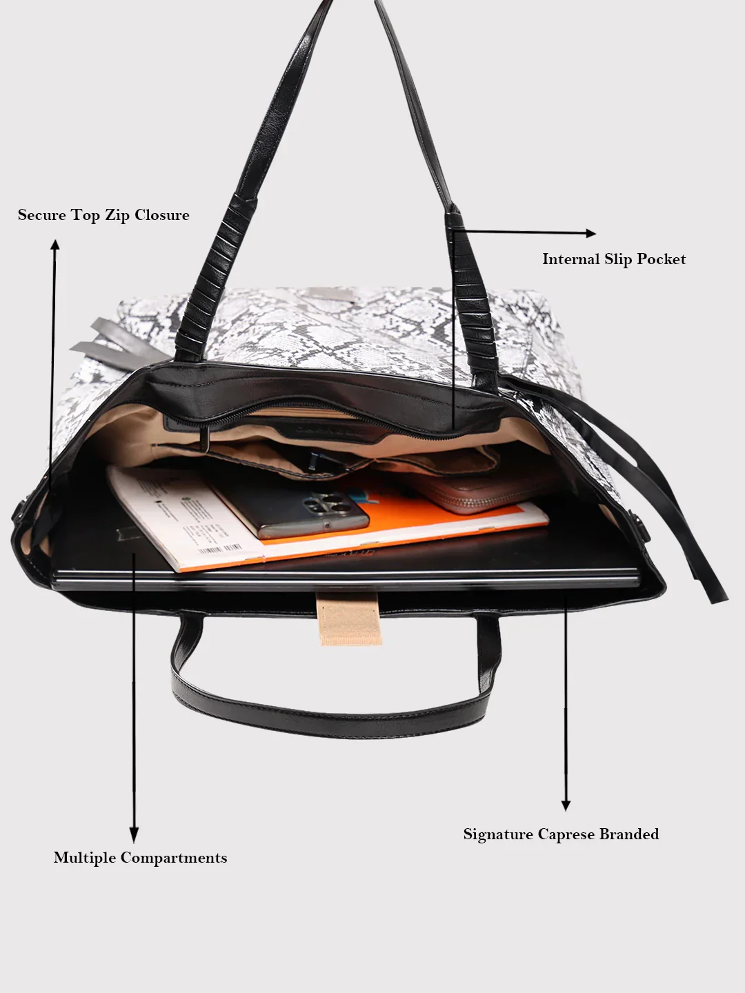 Caprese Saylor Large Black Laptop Tote - Image 7