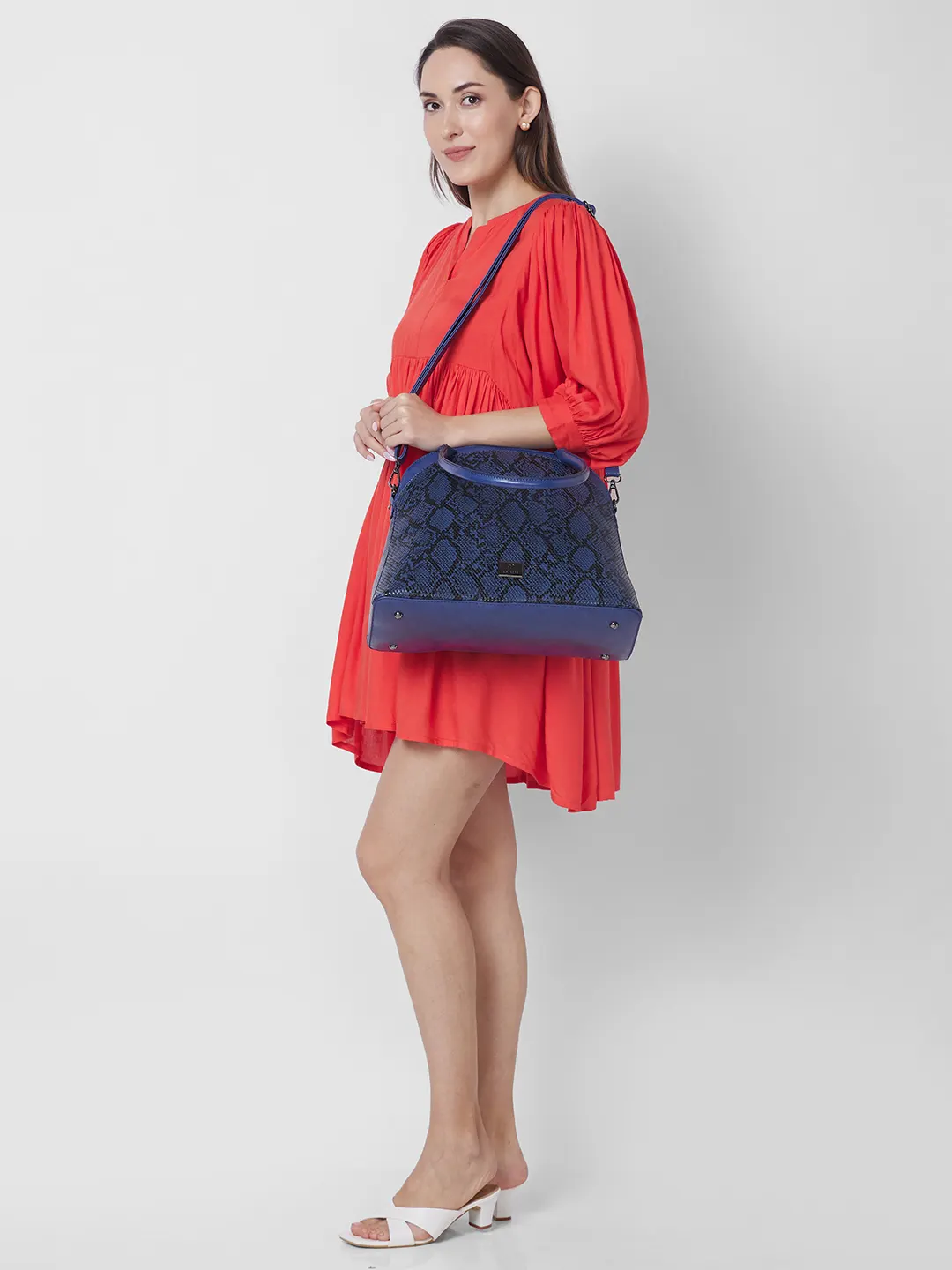 Caprese Saylor Large Blue Satchel Bag - Image 13