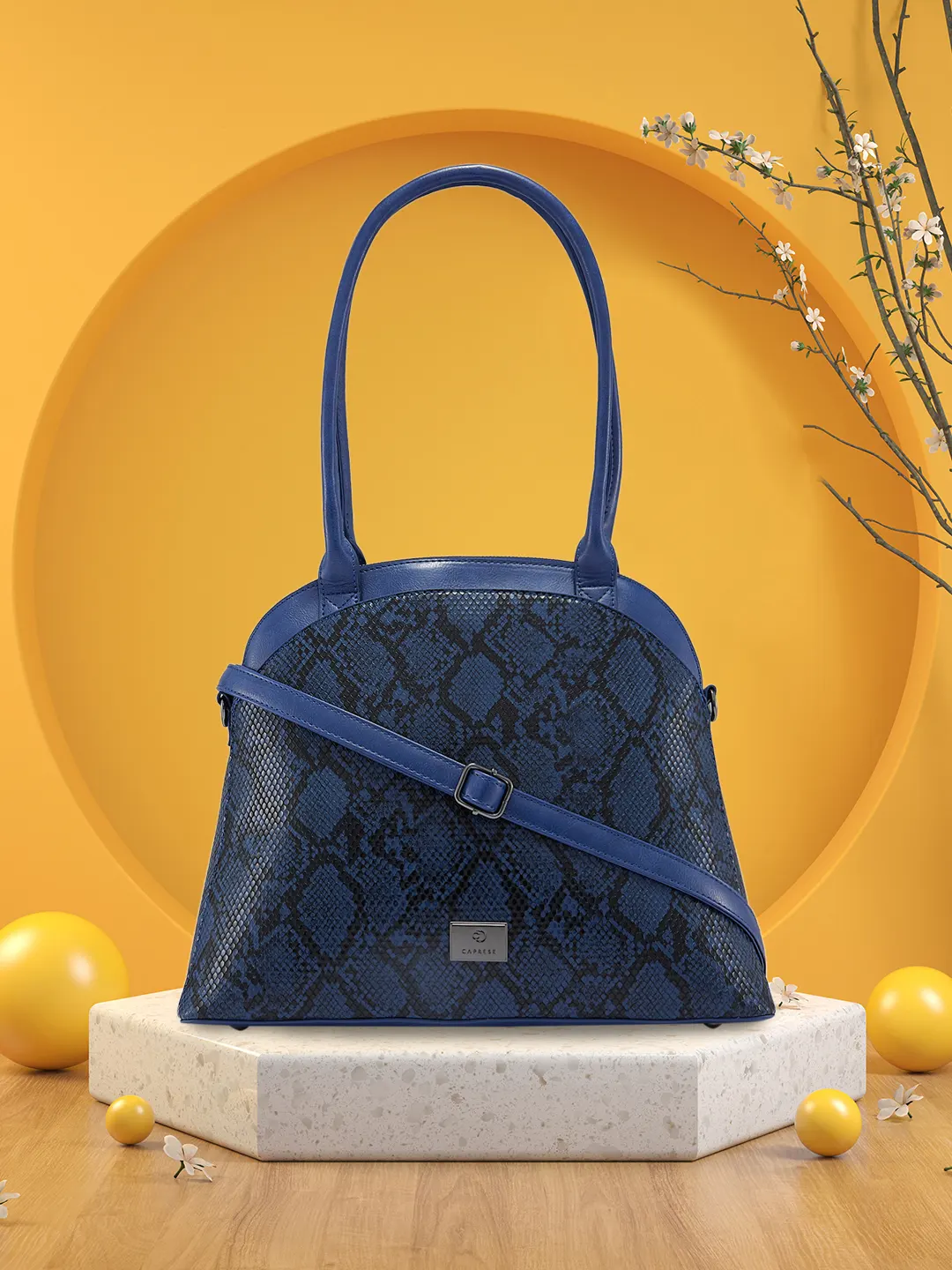 Caprese Saylor Large Blue Satchel Bag - Image 2