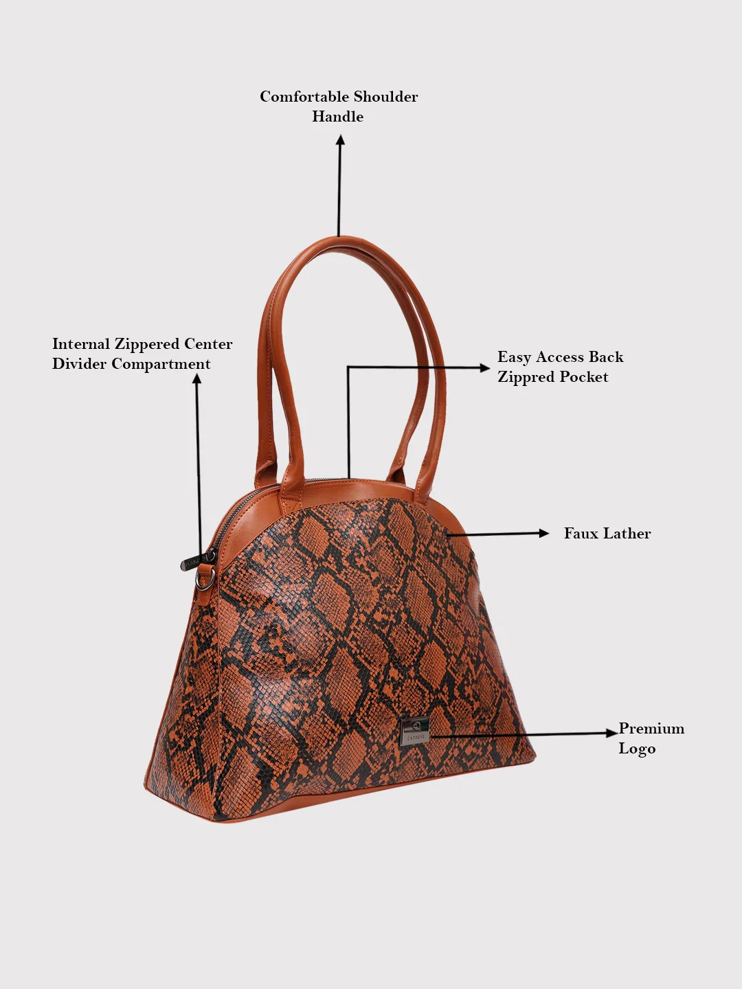Caprese Saylor Large Tan Satchel Bag - Image 6