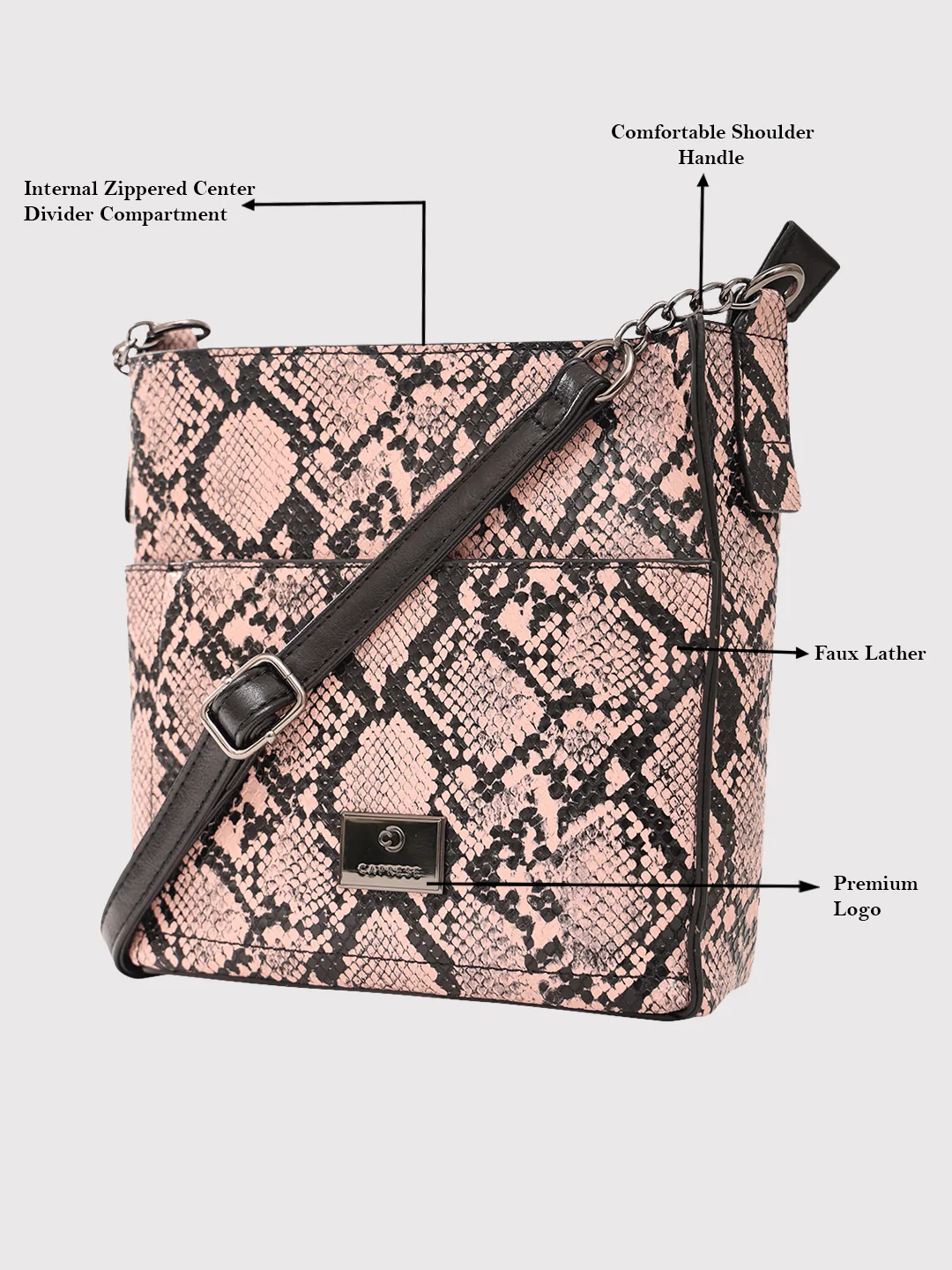 Caprese Saylor Small Pink Sling Bag - Image 2