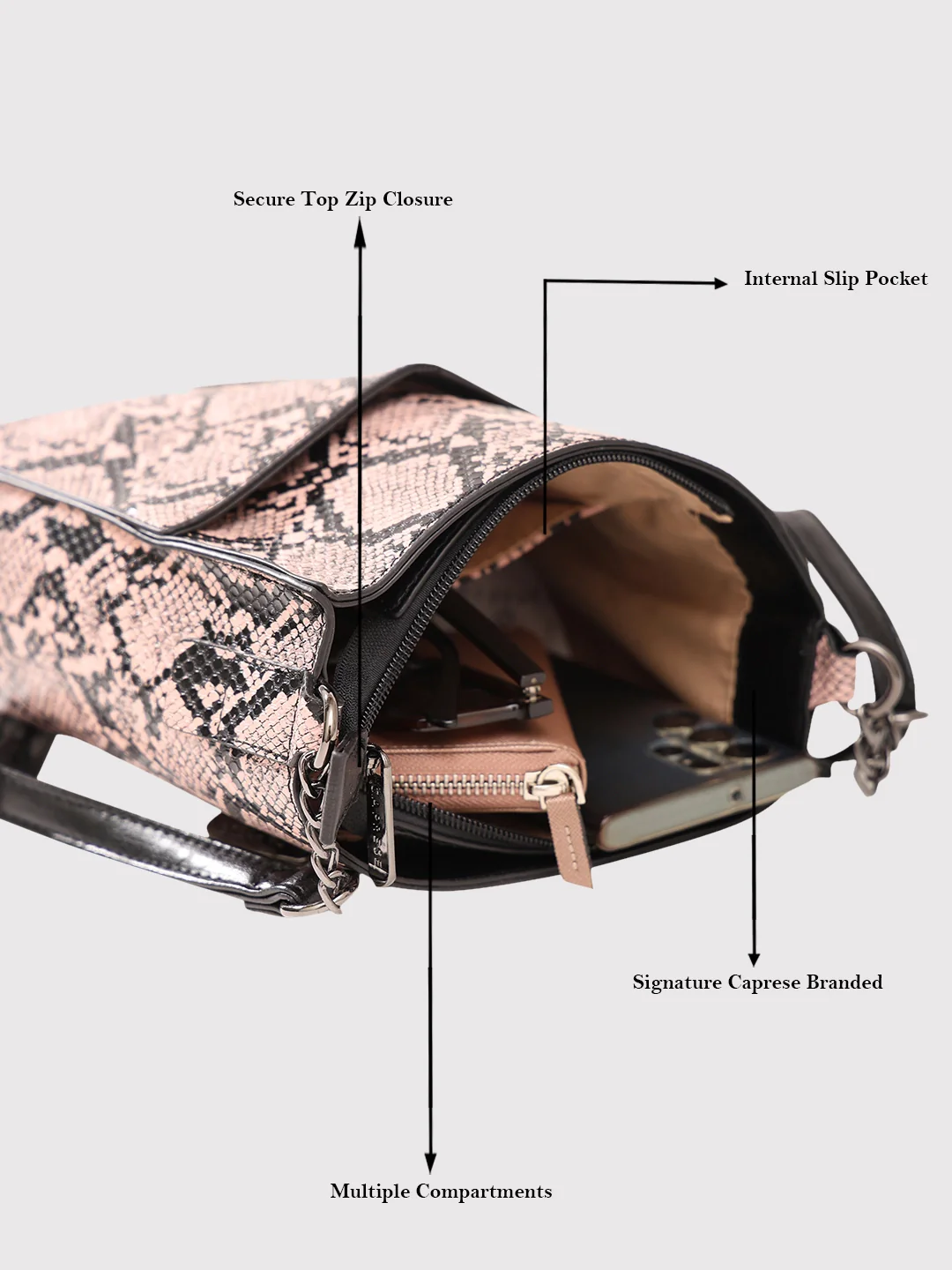 Caprese Saylor Small Pink Sling Bag - Image 8
