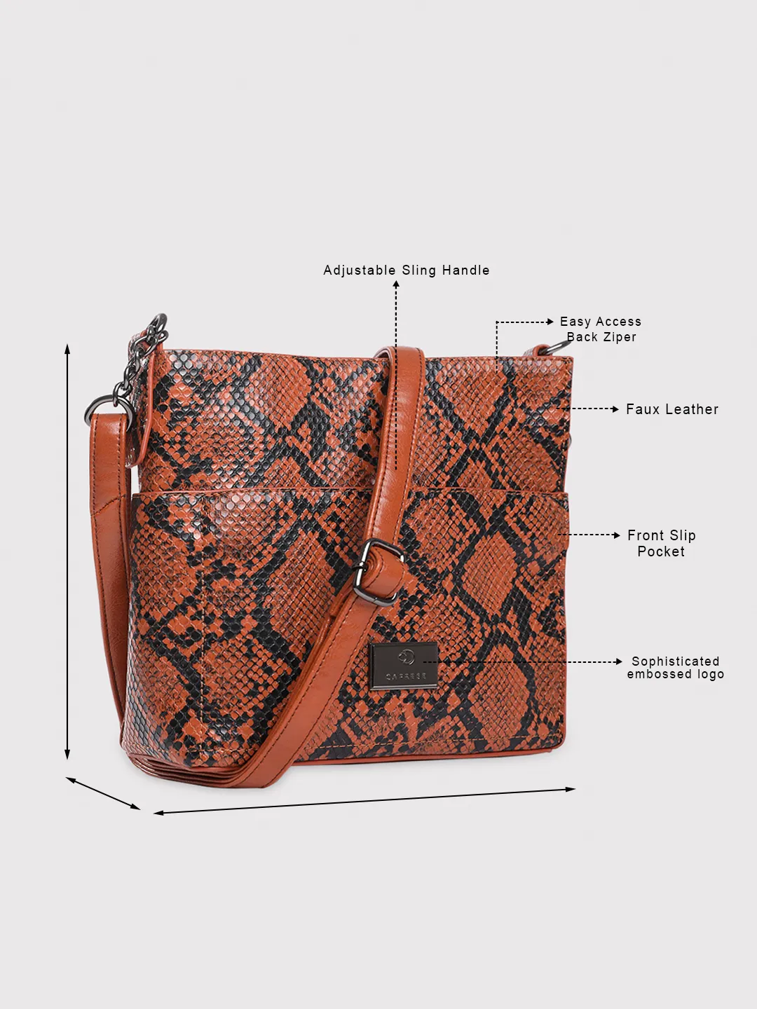 Caprese Saylor Small Tan Sling Bag - Image 11