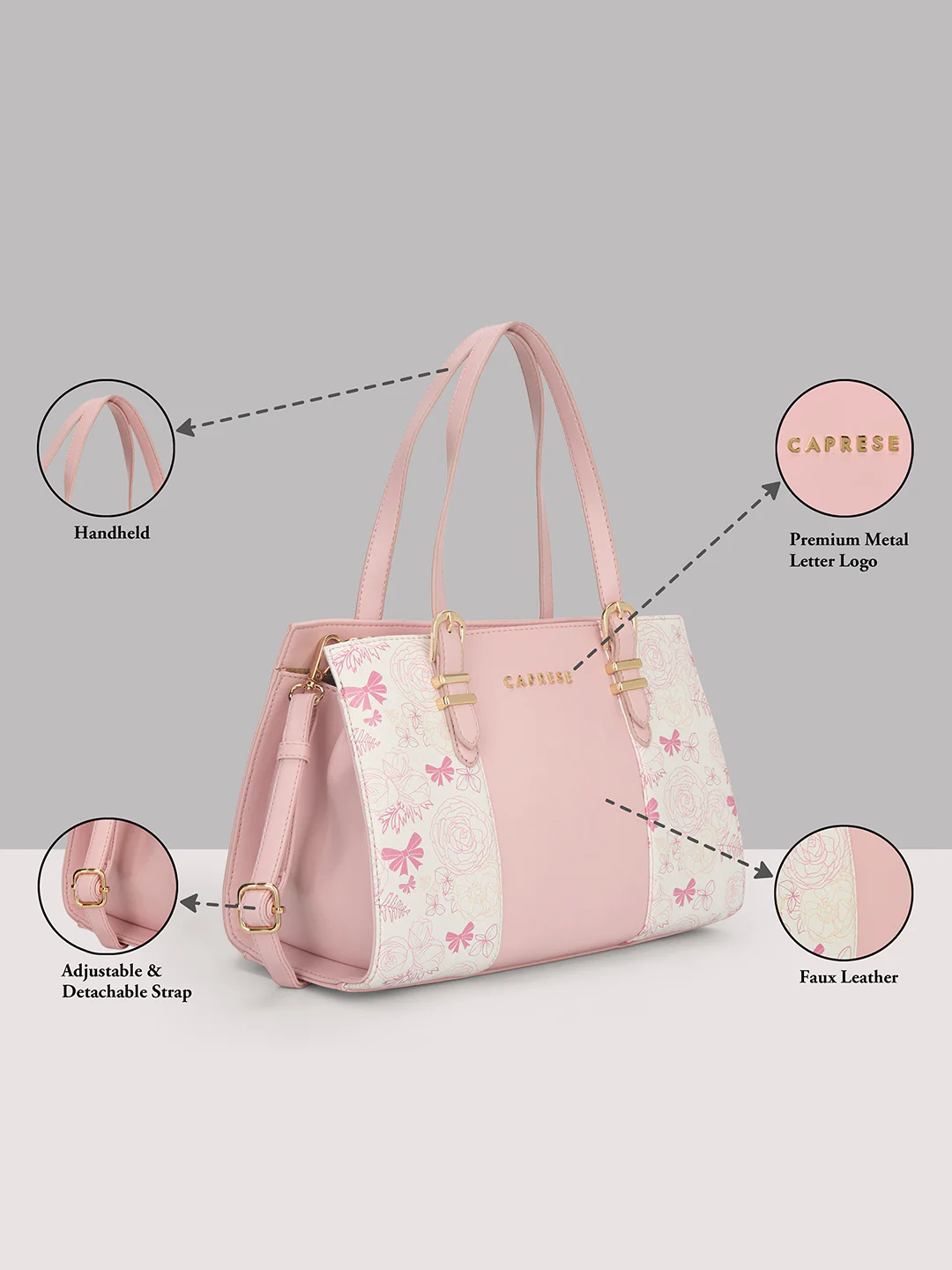 Caprese Scarlet Medium Pink Sorbet Satchel Bag - Image 16