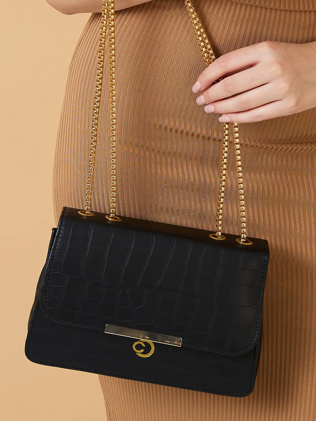Caprese Selena Medium Black Sling Bag - Image 10